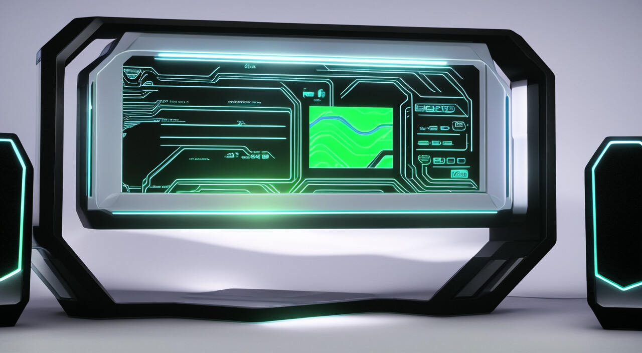 ArtStation Futuristic gaming monitor from future in fictional style