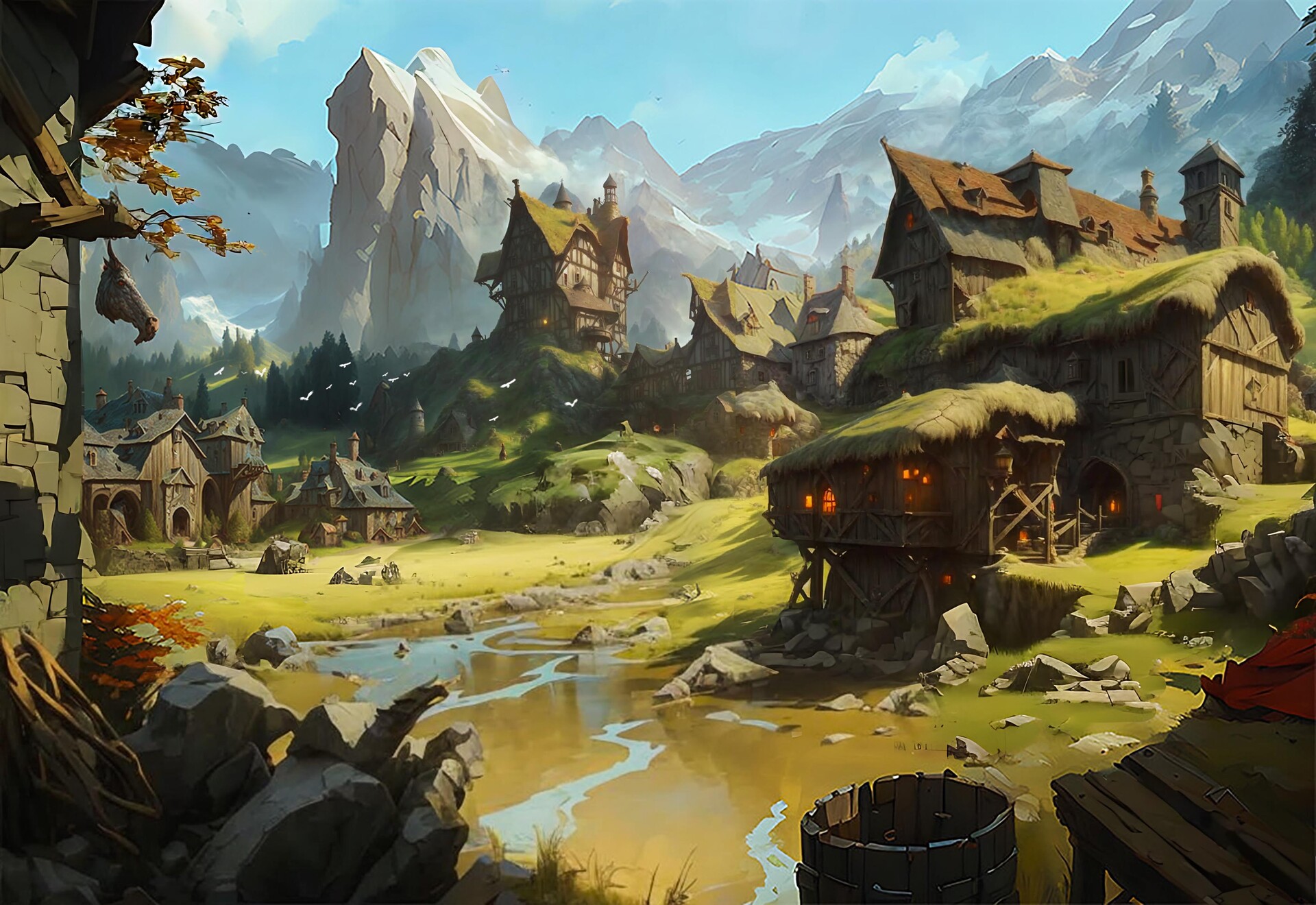 ArtStation - BG Village Fantasy