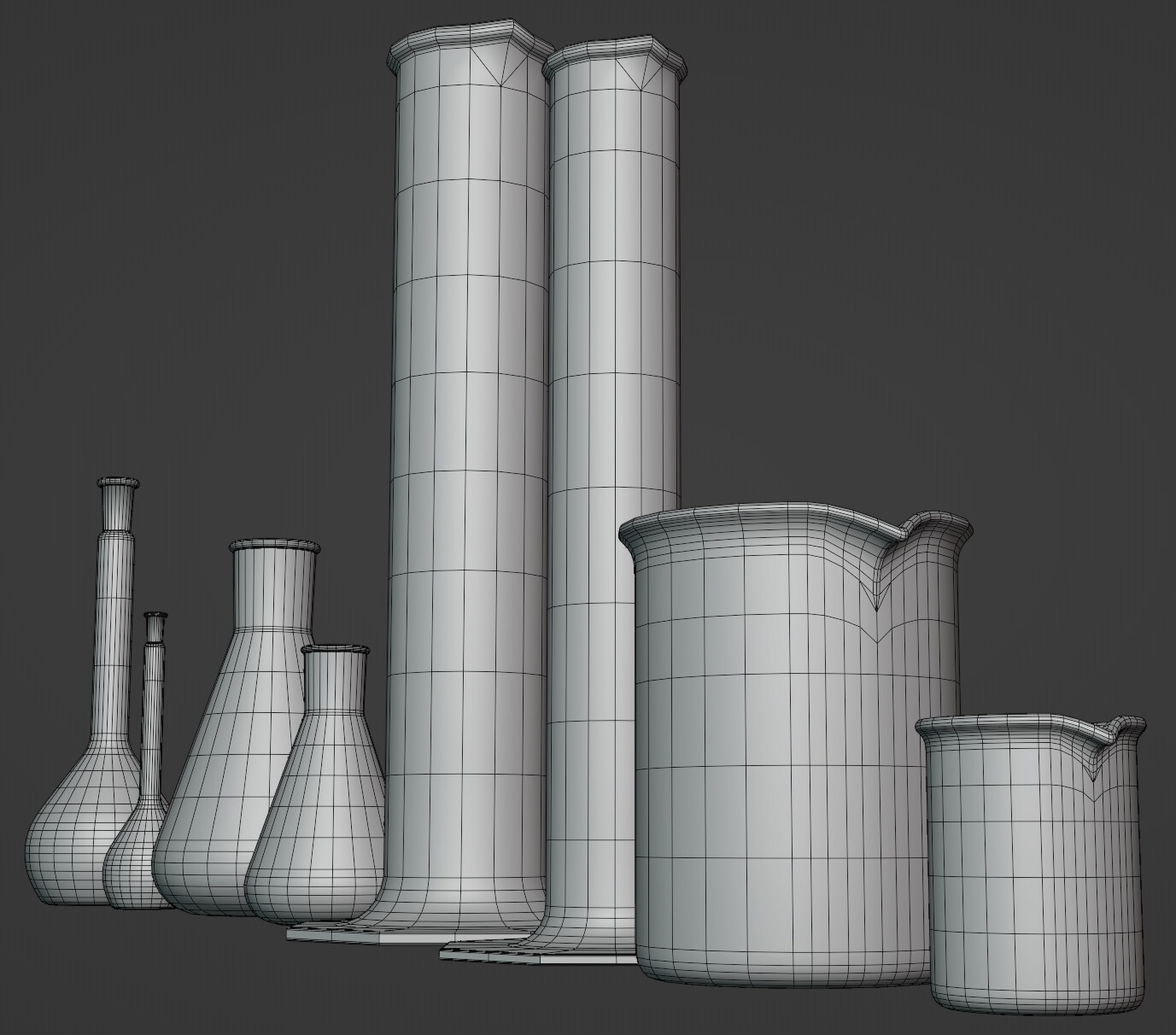 Wireframe of some created glassware.