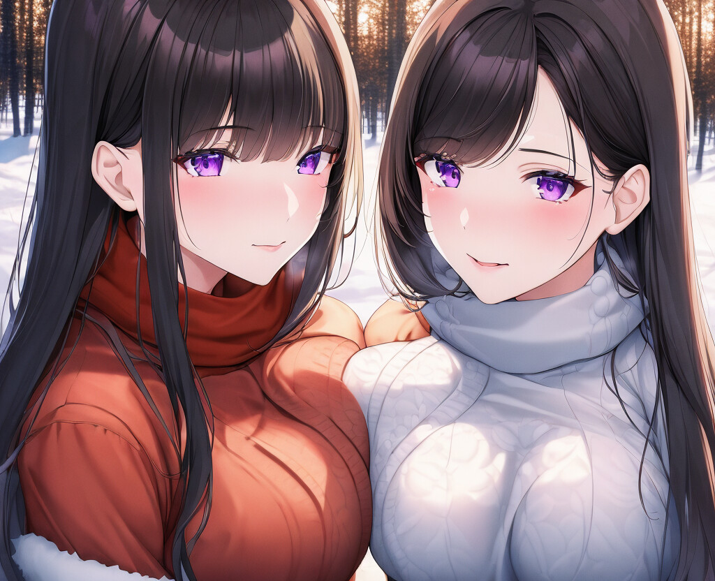 Artstation Twin Girls Hug Each Other With Their Breasts Ai
