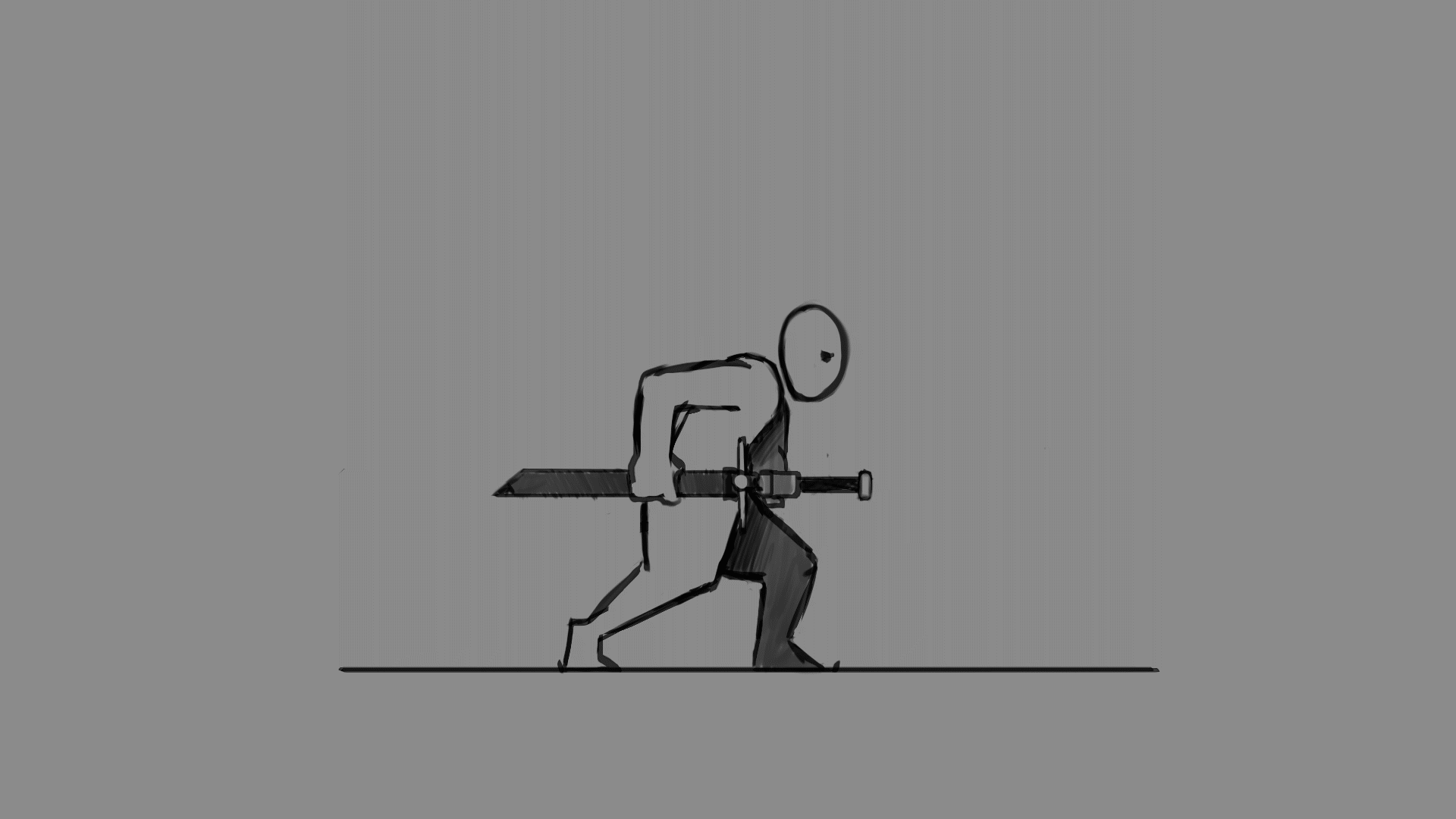 Camille animated experimentations walk cycle unsheathing