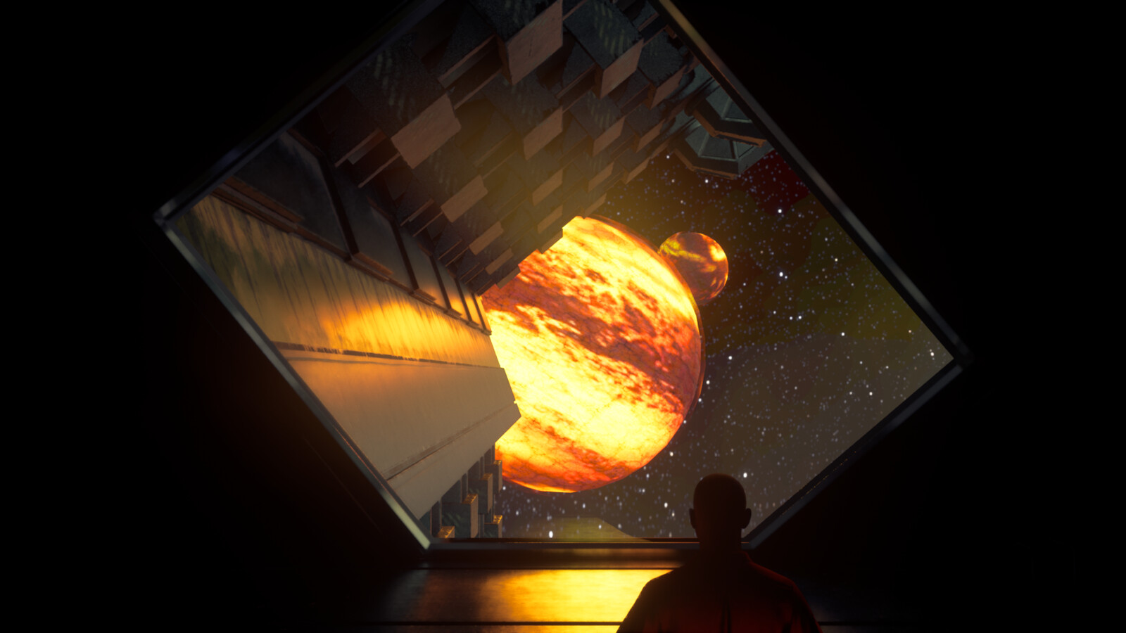 Final Render | This was created In Unreal Engine 5. using a mix of my own assets + Meta Human for the foreground character. 