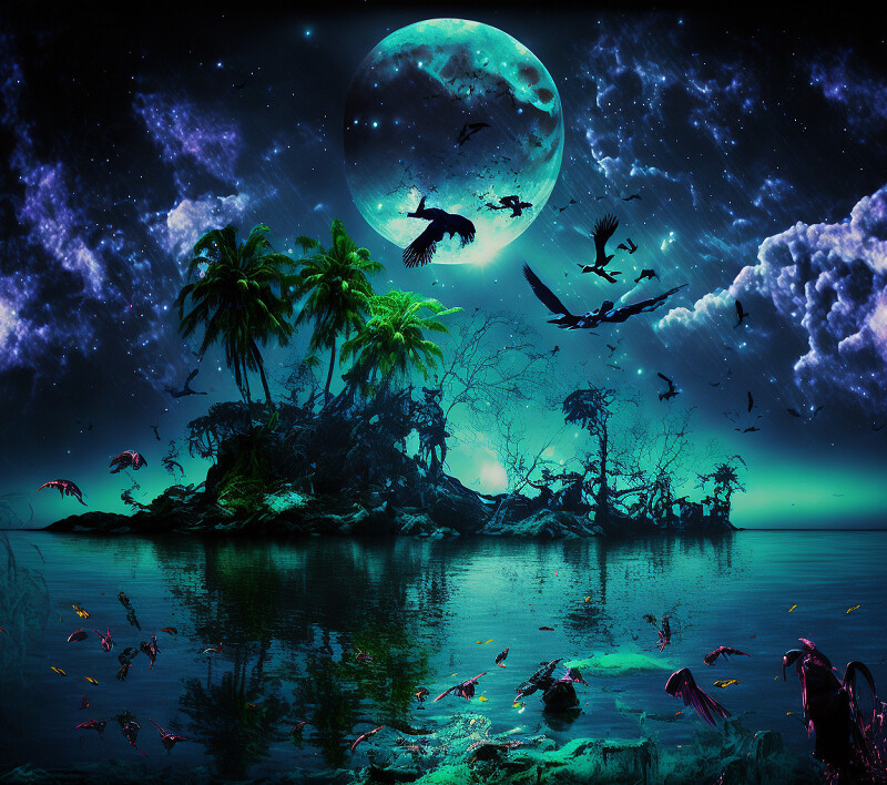 Moon and Sea