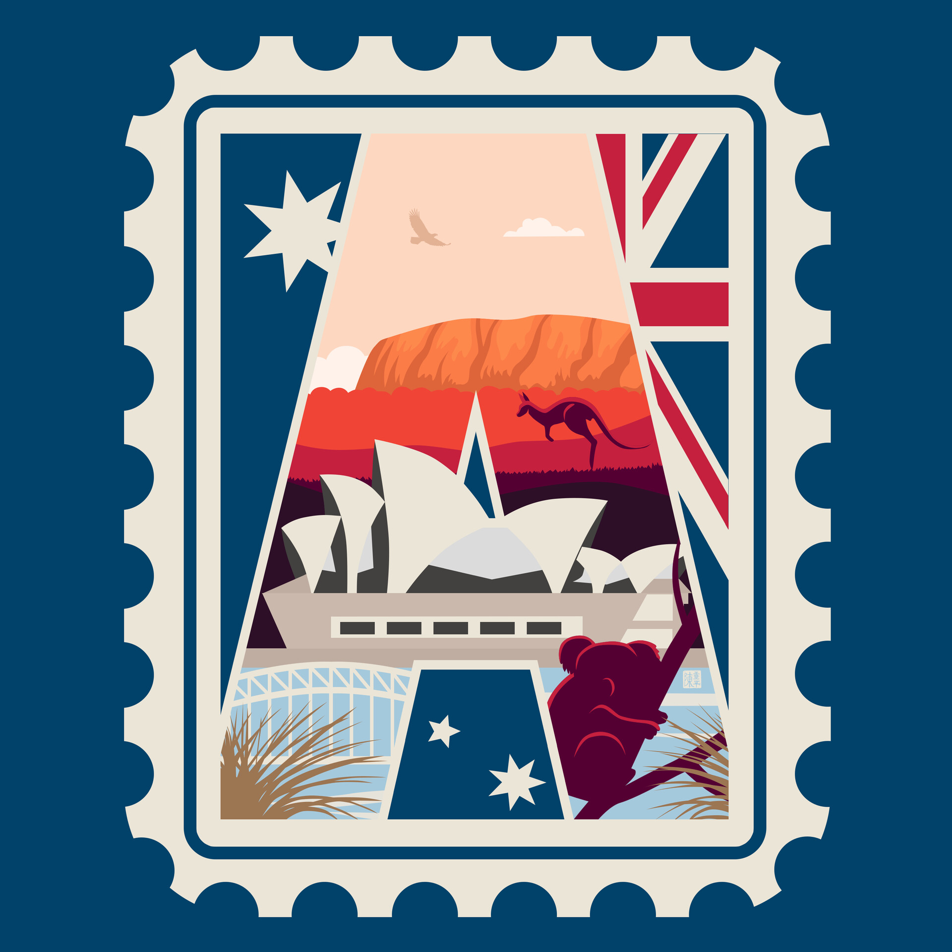 ArtStation TRAVEL STAMPS Australia