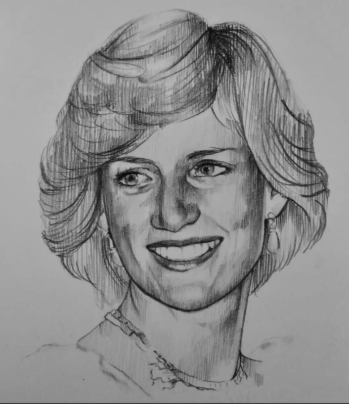 ArtStation - Quick Hatching Sketch - Princess Diana