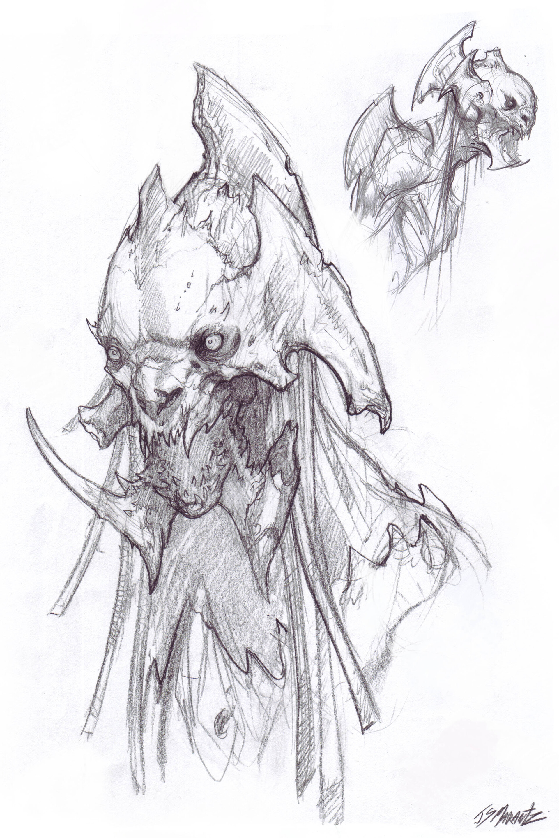 Рисунки монстров. Зарисовки монстров. Наброски чудовищ. Эскизы монстров карандашом.