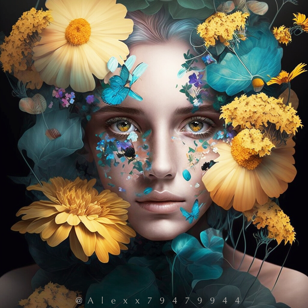 ArtStation Portrait of Floral Girl No. 003