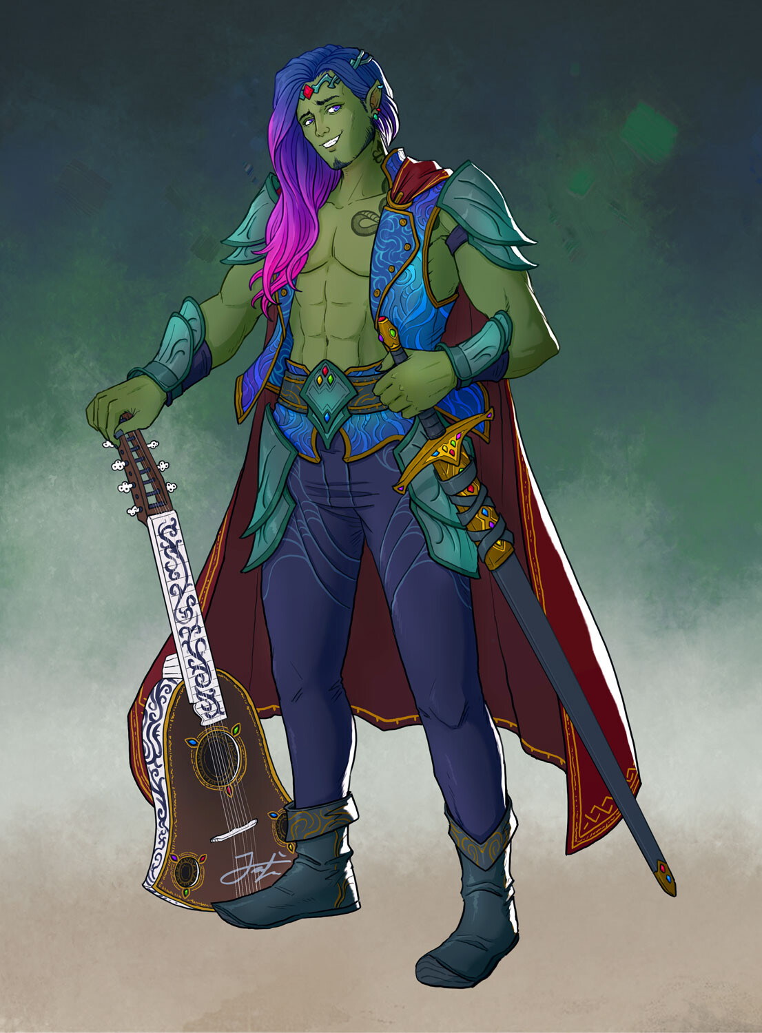 Jared Zameir, Half-Orc Bard