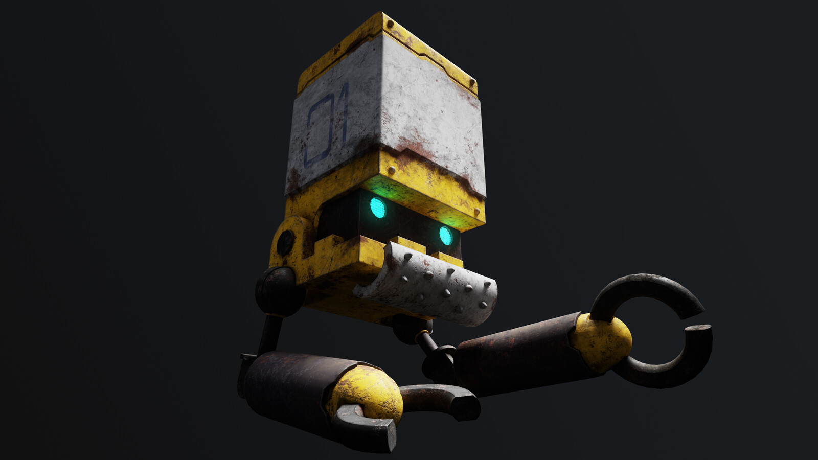 Little robot I made to practice some Hard Sruface and gritty texturing.