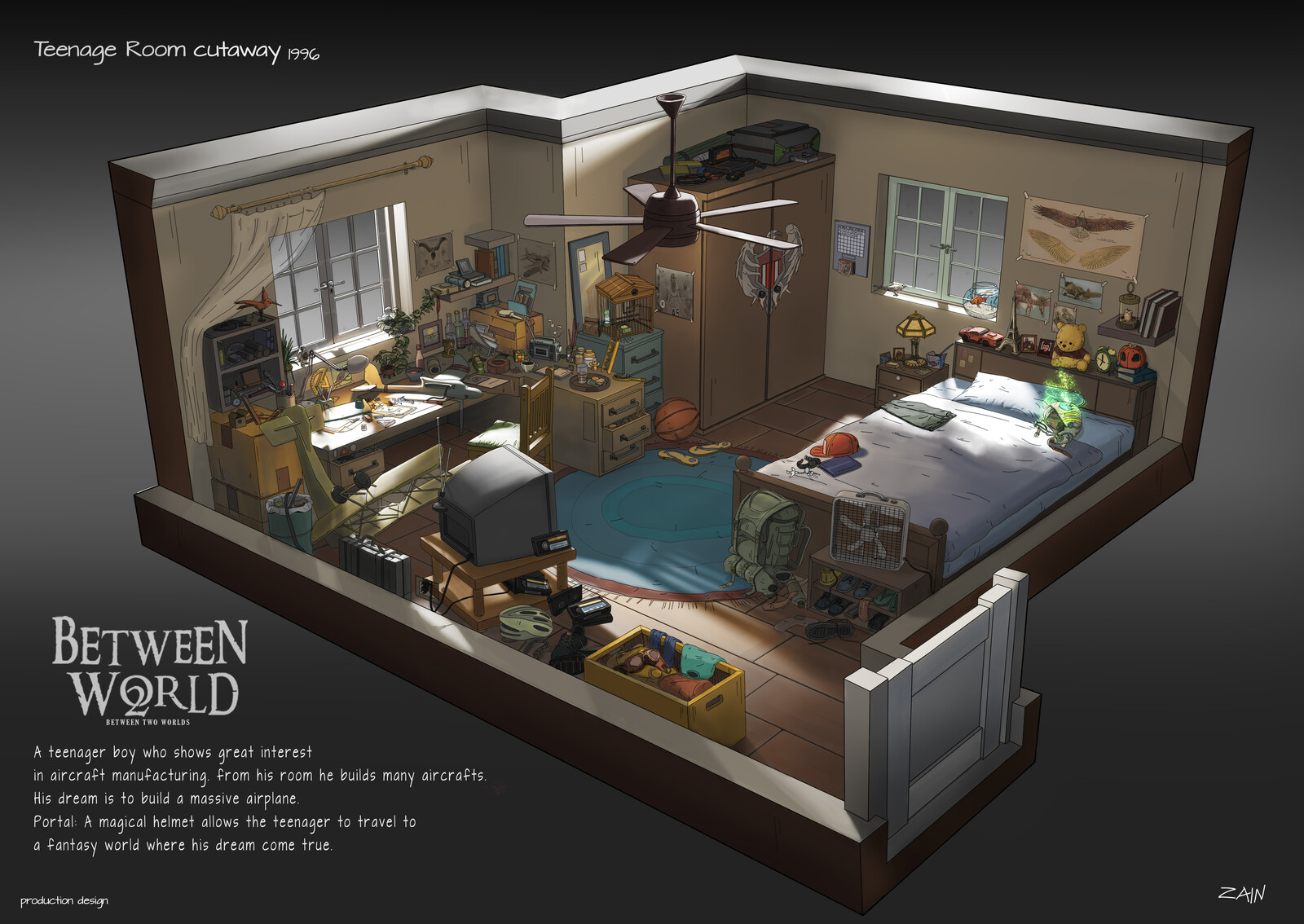 Teenager cutaway room 