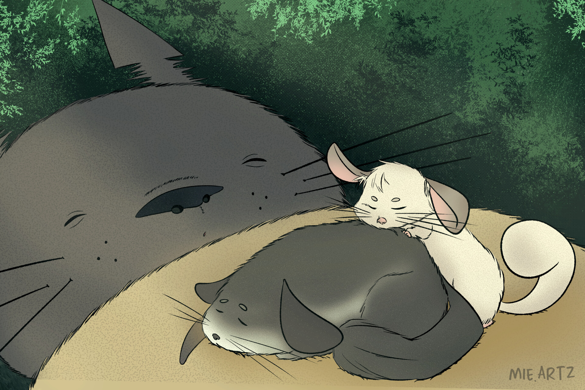 Exquisite Chinchilla Totoro Design Illustration