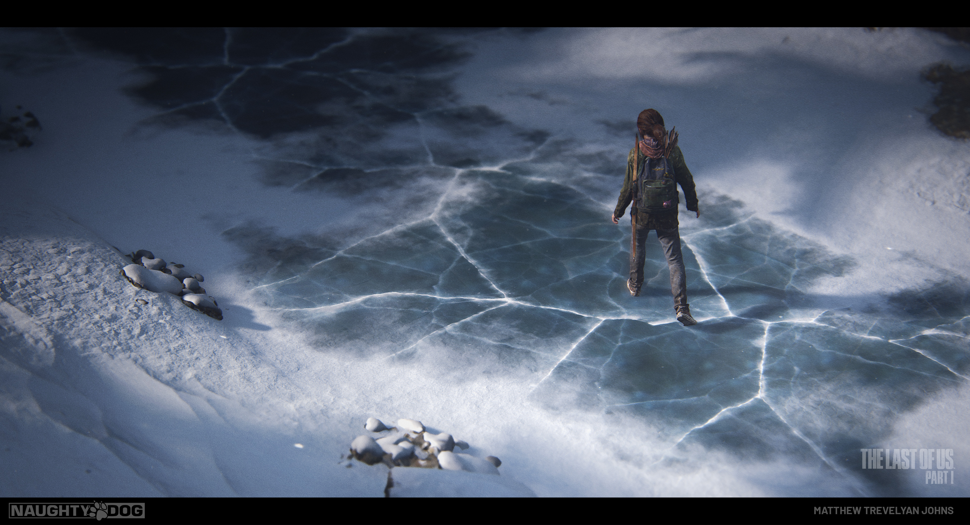 Rosy Fu (amazing technical artist) worked on our runtime shadow code to enable seamless shadows as they were cast onto the separate snow and ice shaders. The ice shader was complex and initially was not fully supported by our blurred runtime shadows 