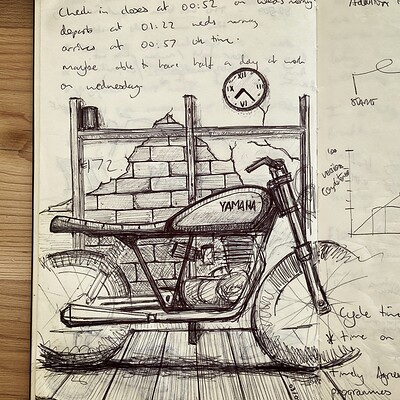 Yamaha Motorcycle Drawing | Art Gallery