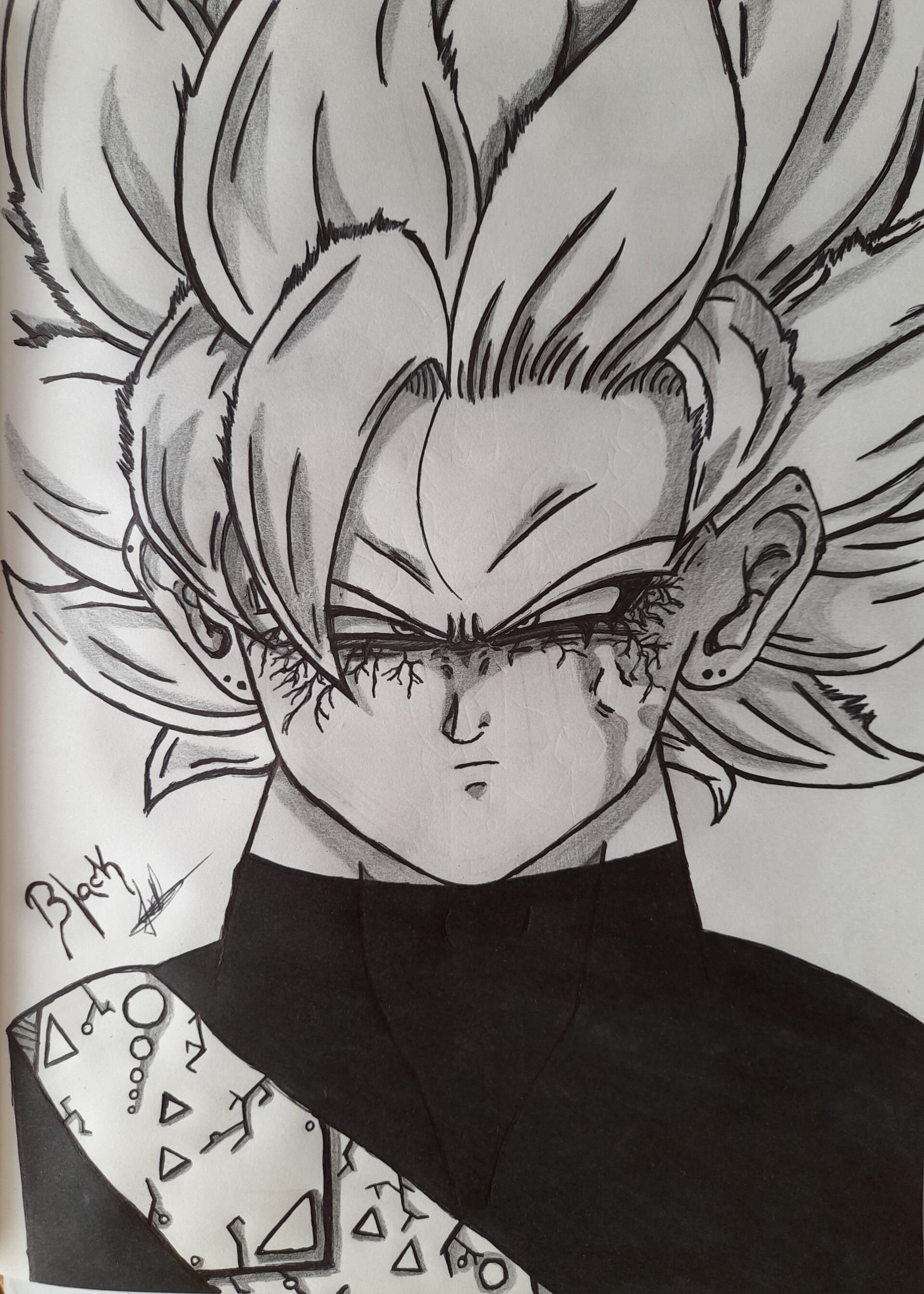 Black and white mui goku drawing | Dragon Ball Super Official™ Amino