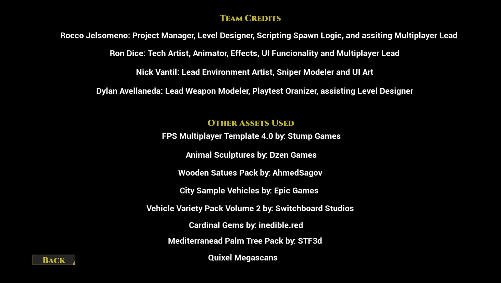 Team and acquired assets credit