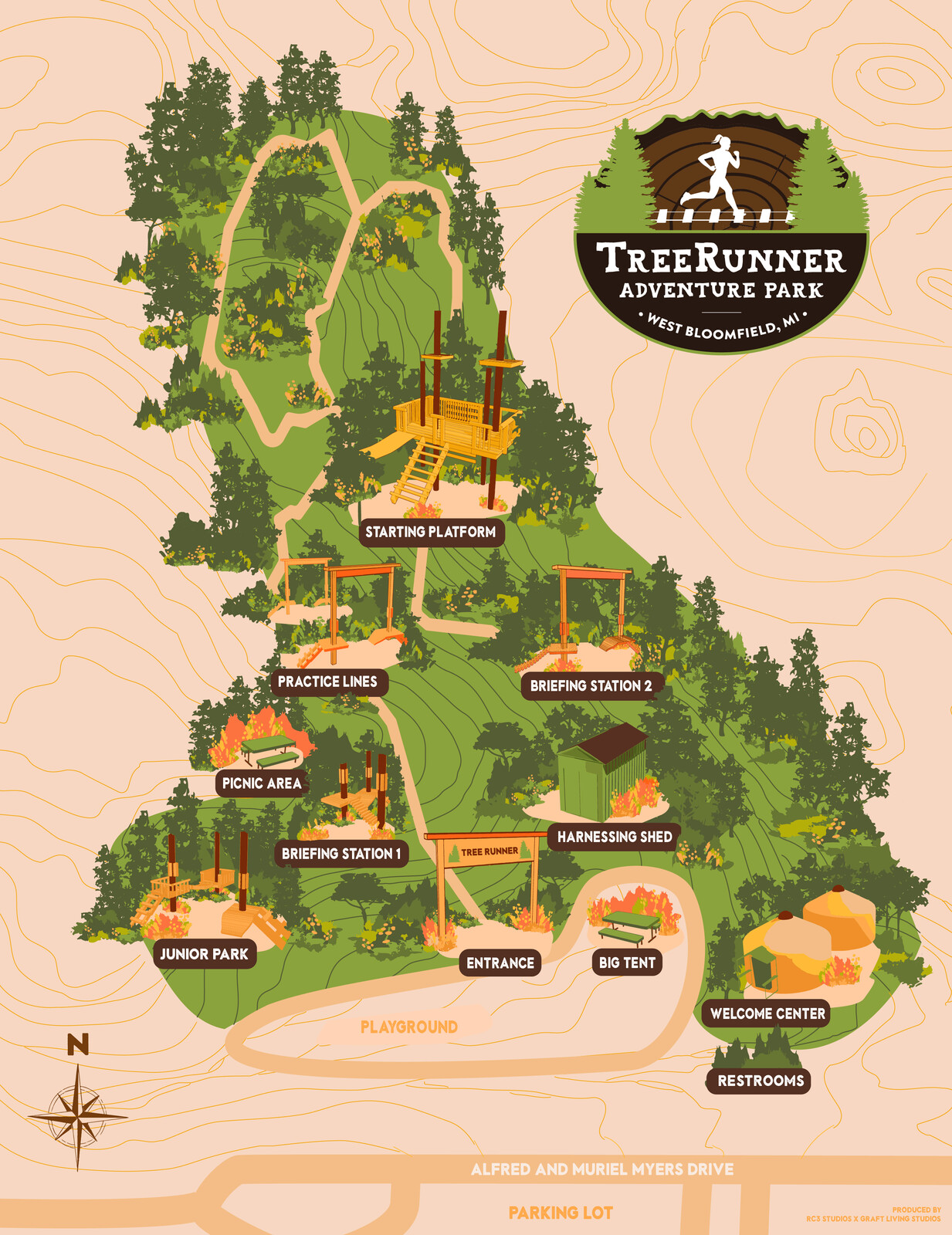 Tree runner adventure park map