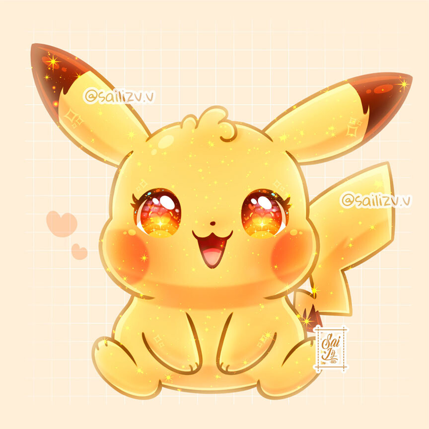 ArtStation - Pokemon Pikahu Kawaii!! ✨ by sailizv.v