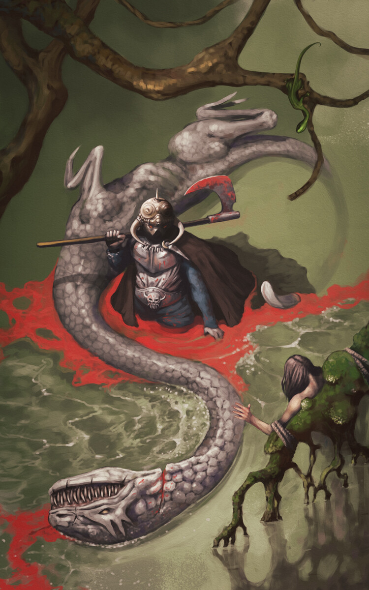 Lizards. My tribute to Frank Frazetta.