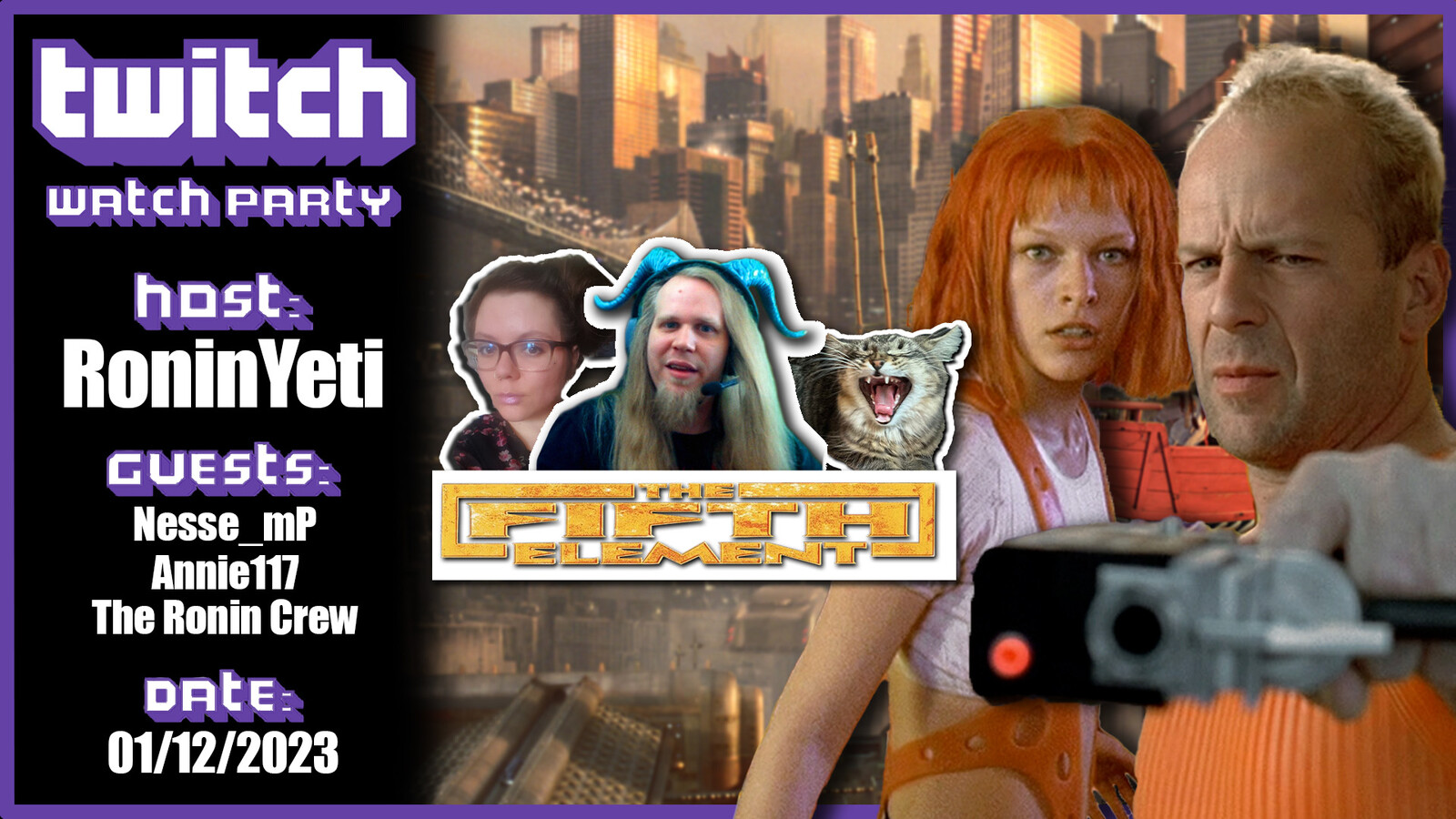 "The Fifth Element" Twitch Watch Party Advert