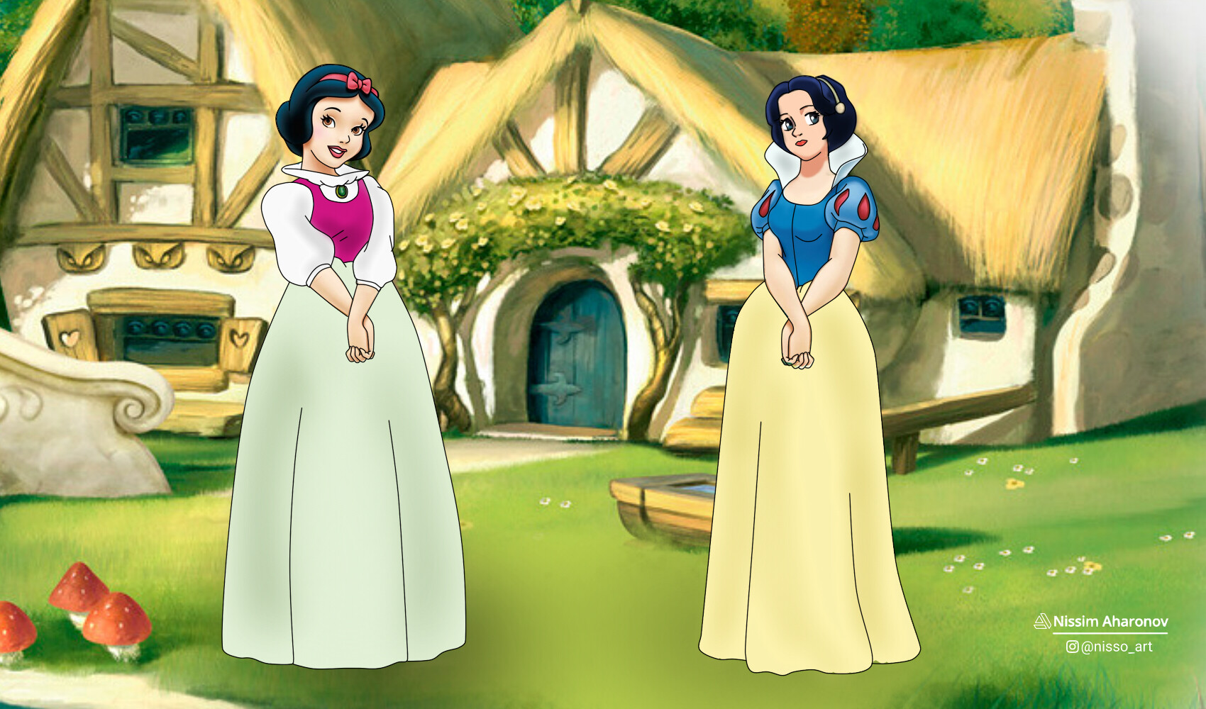 ArtStation - Snow white Disney vs Anime