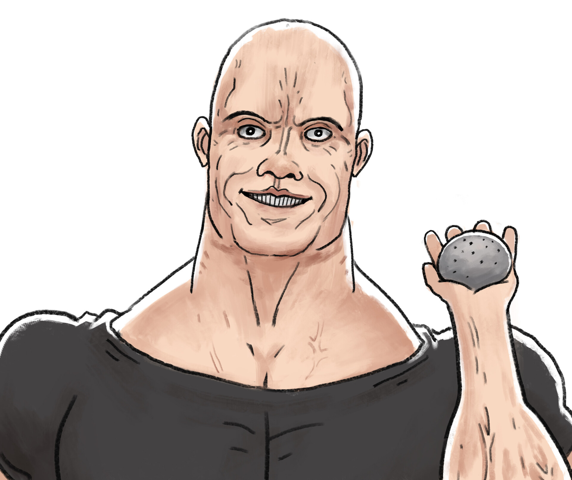 My New Digital Drawing Of Dwayne Johnson (The Rock)