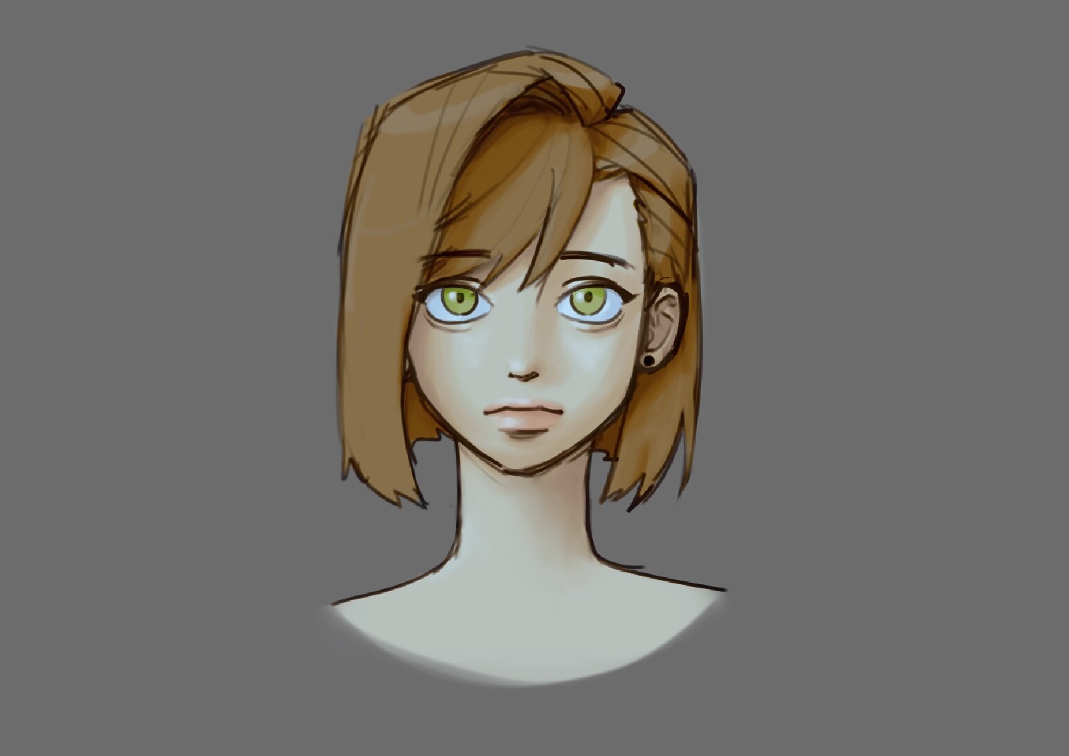 ArtStation Short Brown Hair Girl