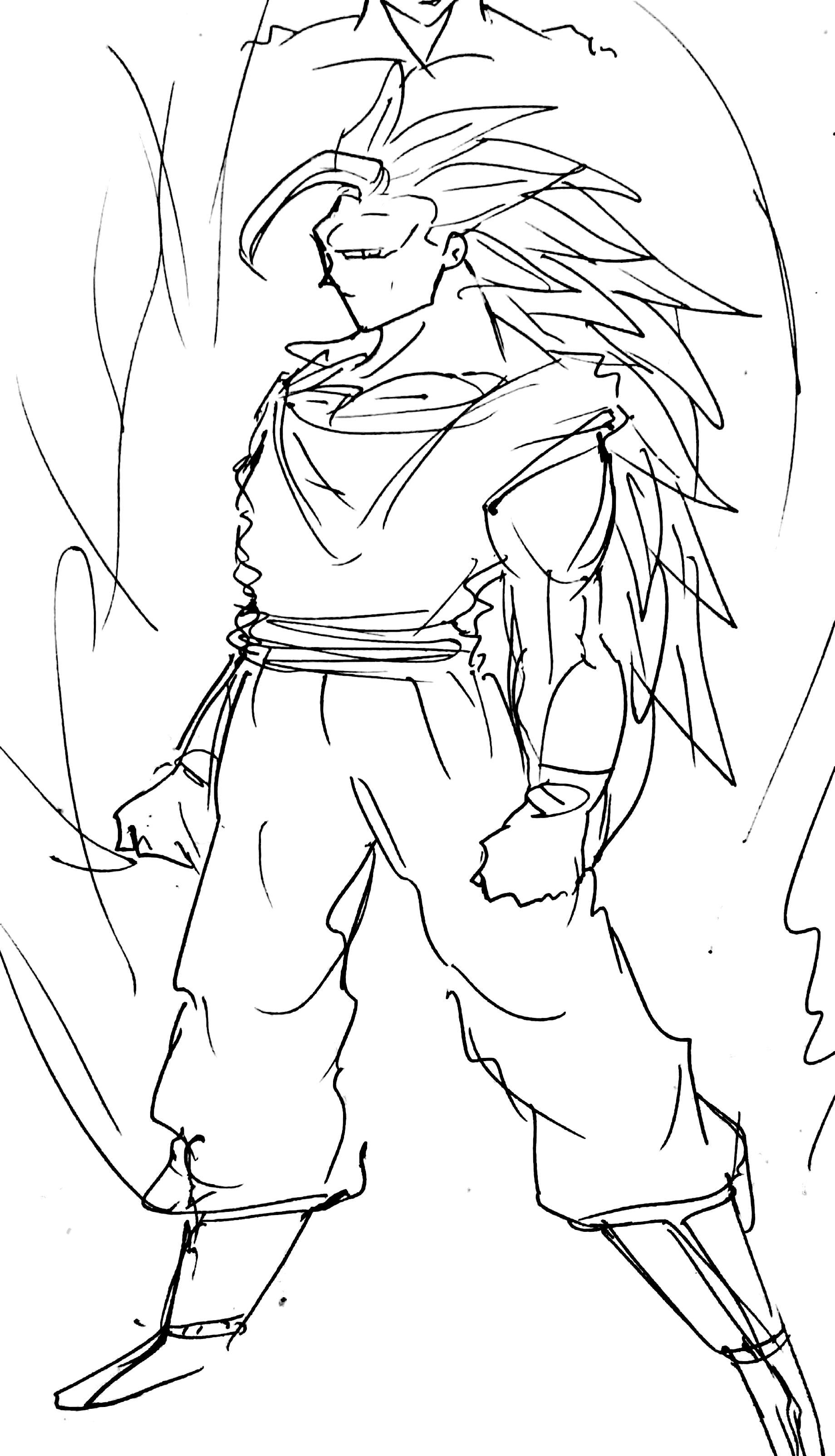 ArtStation - Goku Super Saiyan 3 (Old Sketch)
