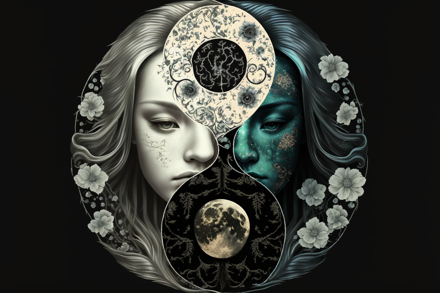 ArtStation - Twins representing the Yin and Yang