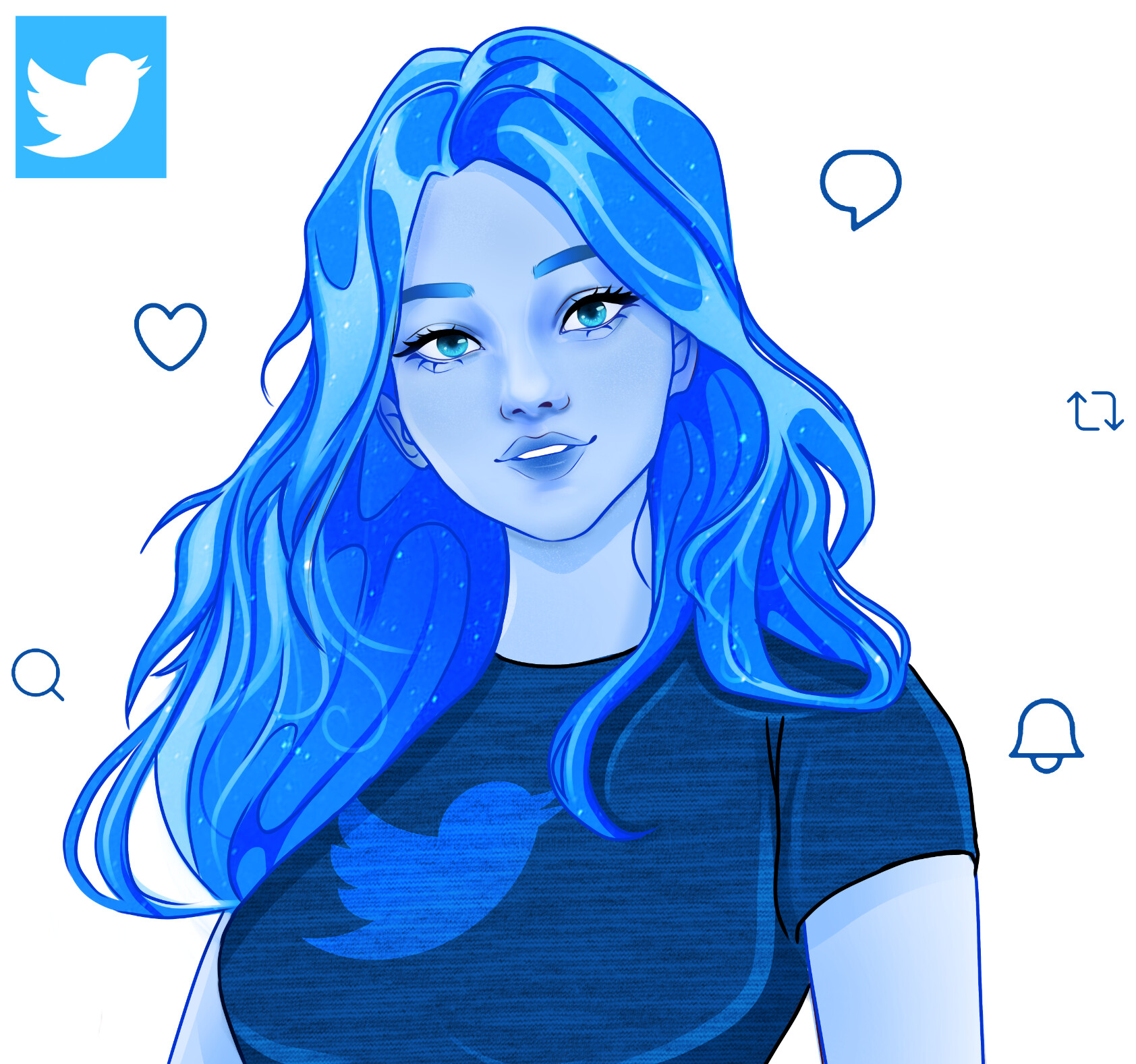 ArtStation - Twitter as female character