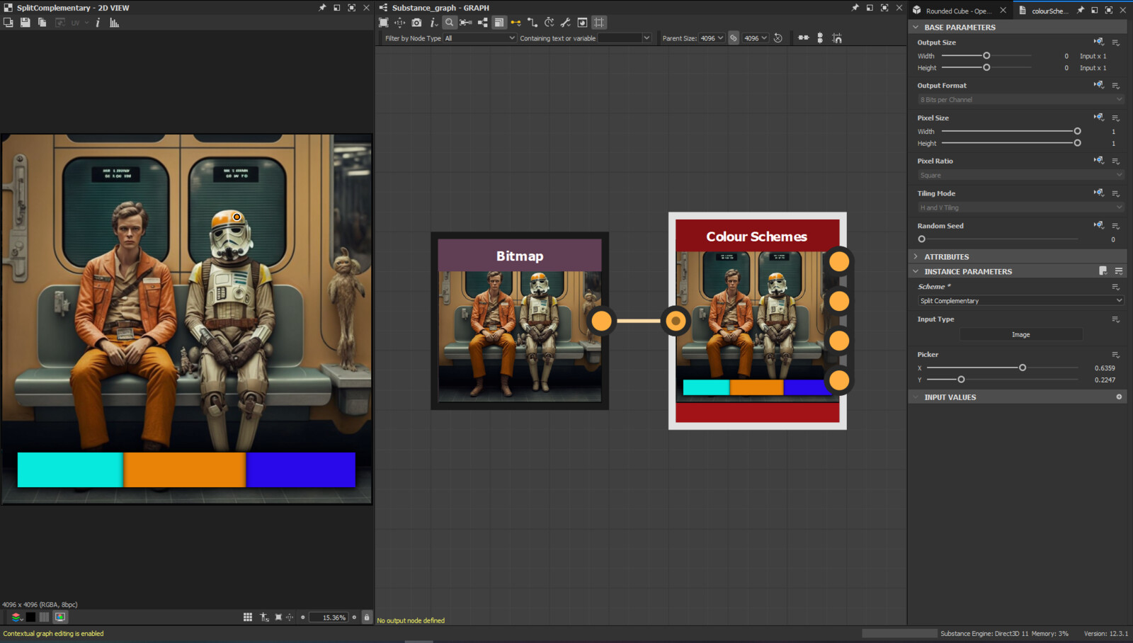 Split-Complementary Colour Palette (Image Mode)