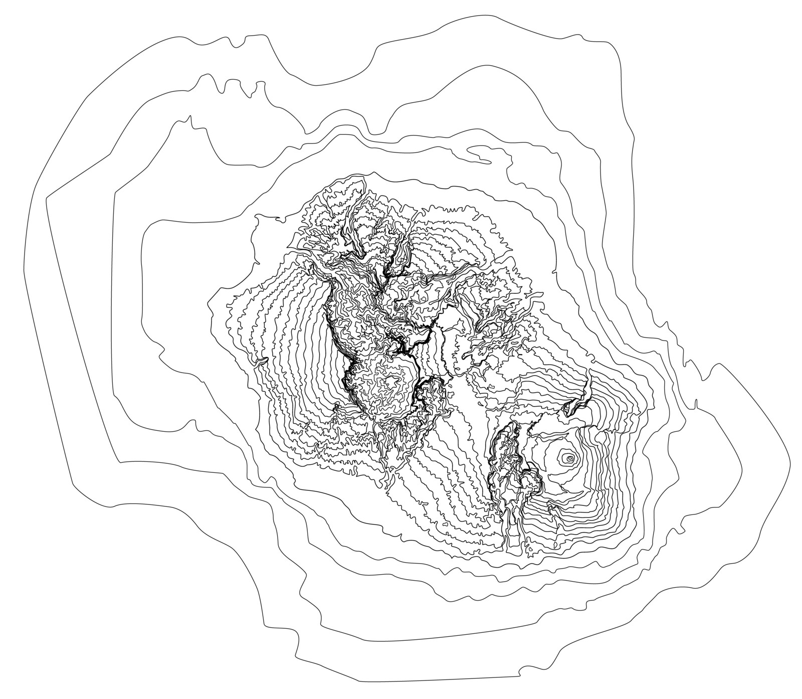 Topographic outline