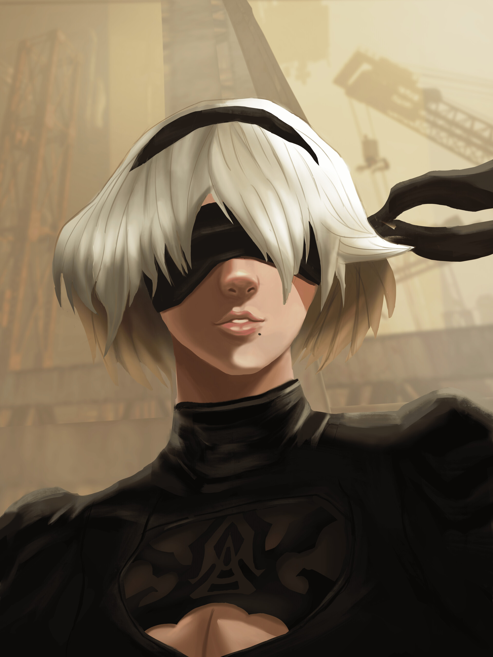 ArtStation Yorha 2b From Nier Automata   Drawing Process 2b Bust Curveado 1 