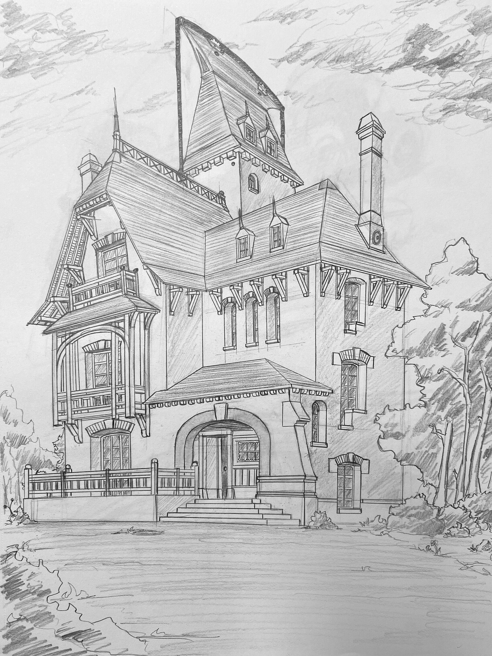 ArtStation - Countryside Hachet House - Sketch