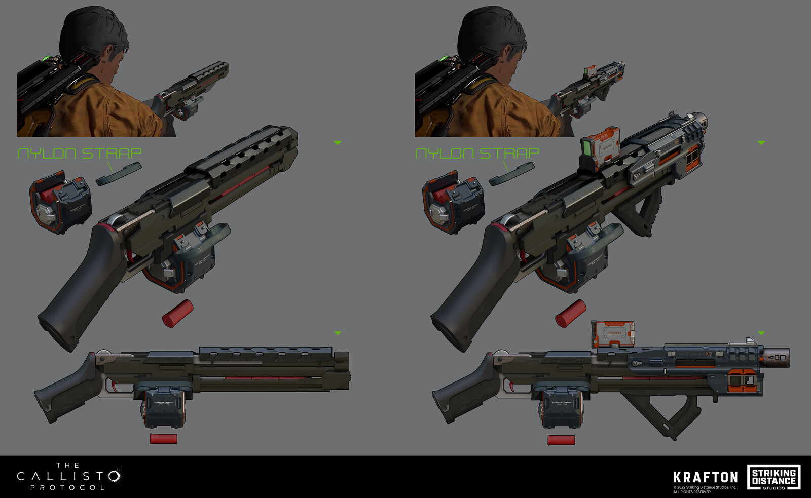 My concept/blockout models for the Riot Gun and the upgrades.