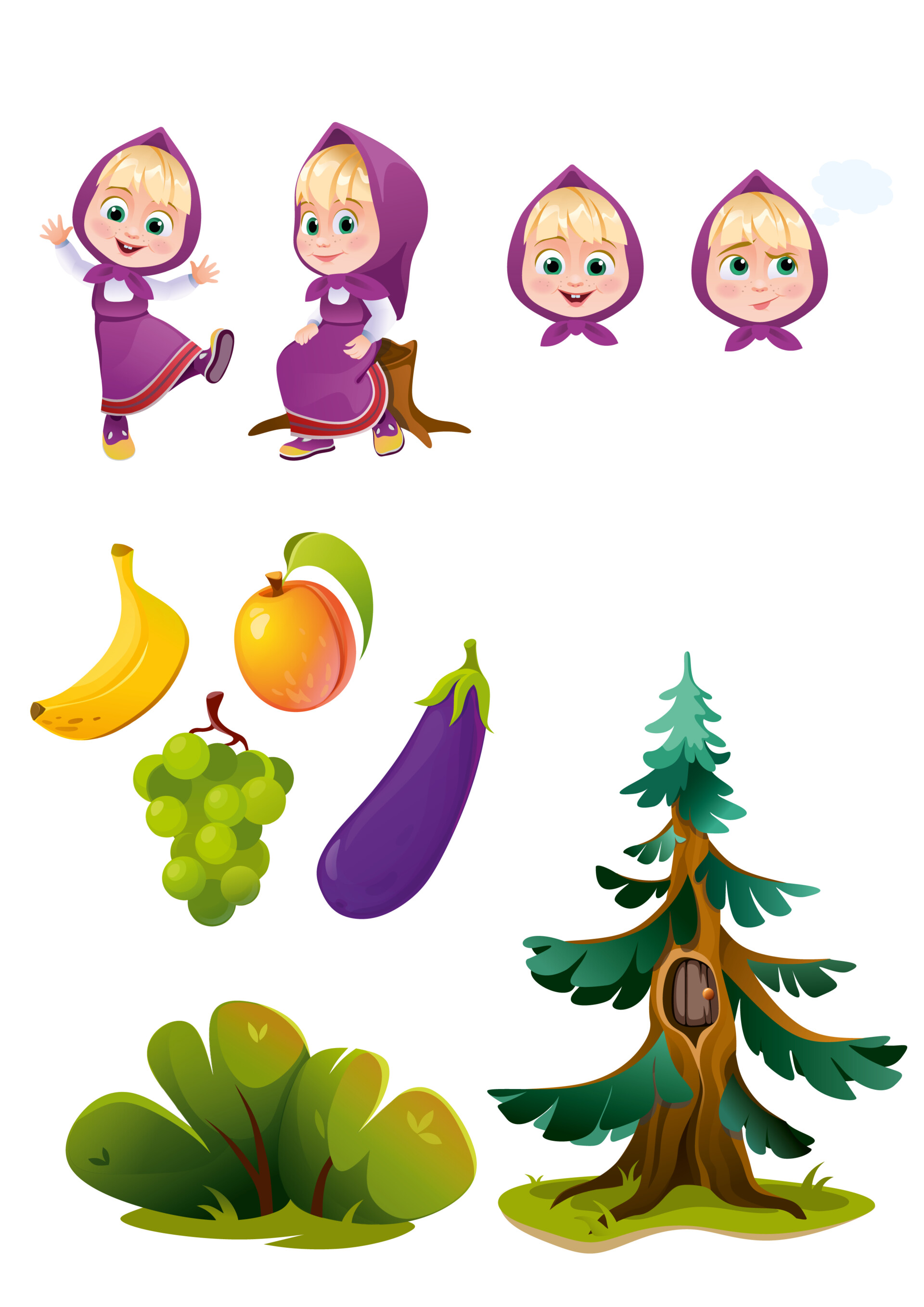 Masha and shop the bear characters