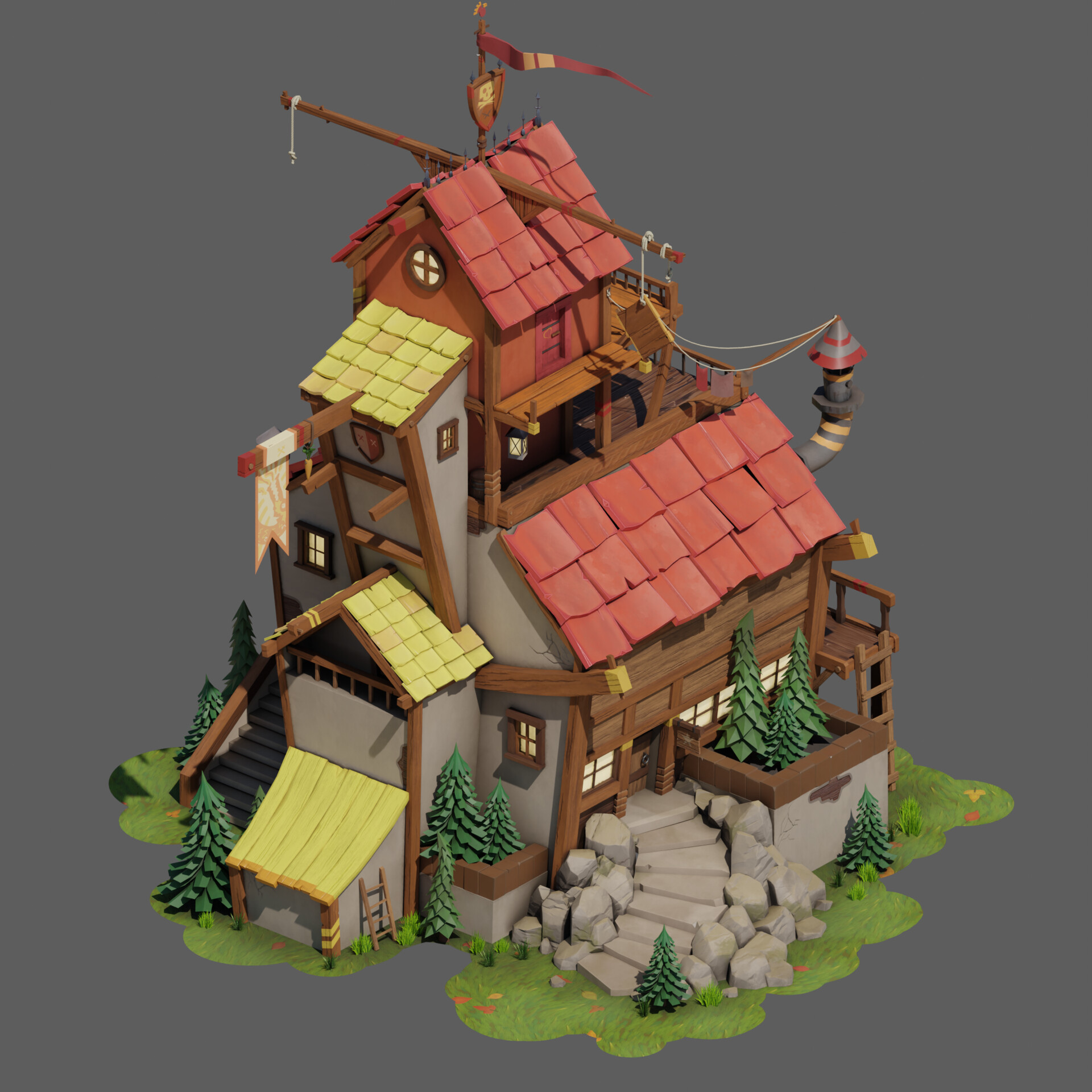 Artstation stylized casual house
