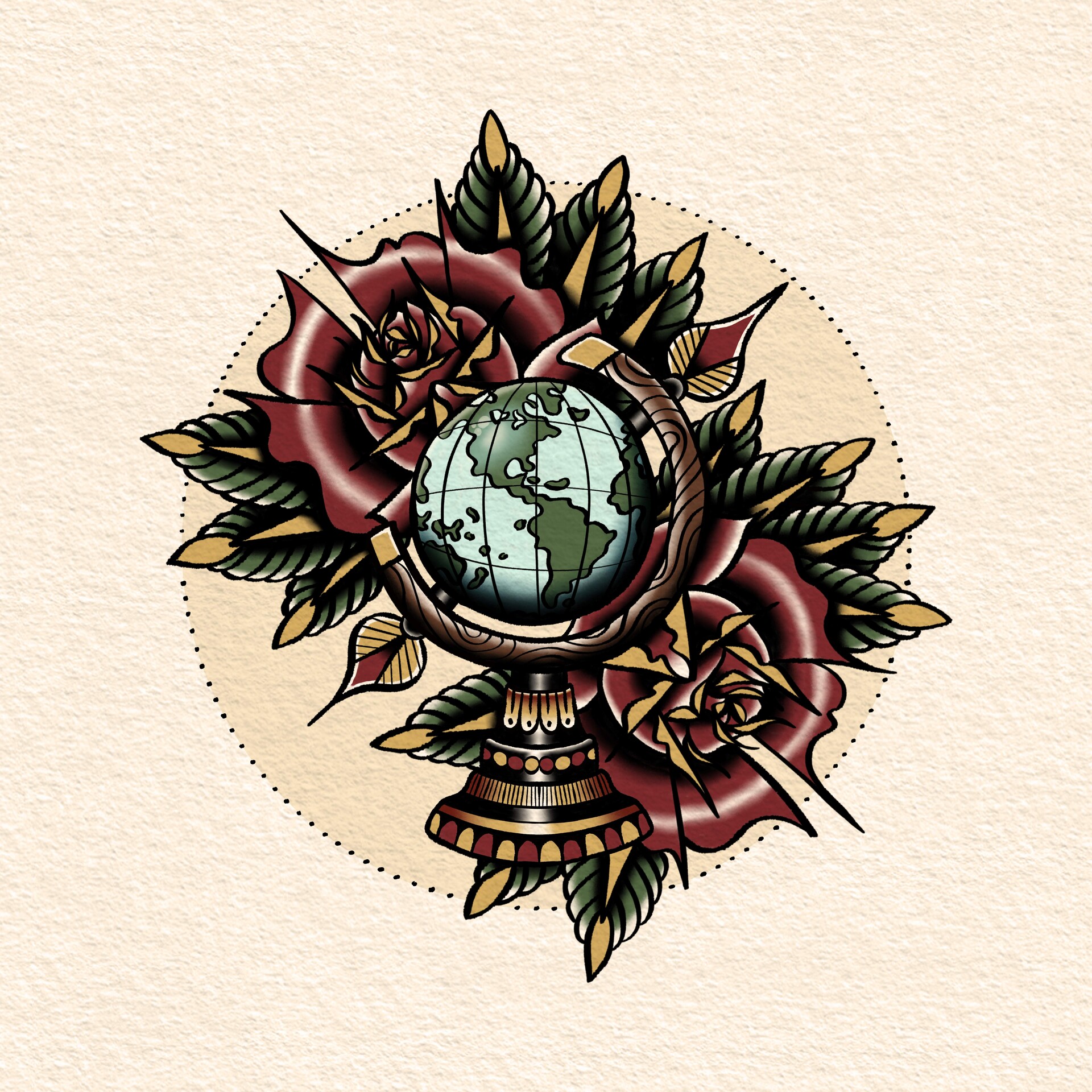 Globe tattoo by mikeharristattoos at Churchyard Tattoo St  Flickr