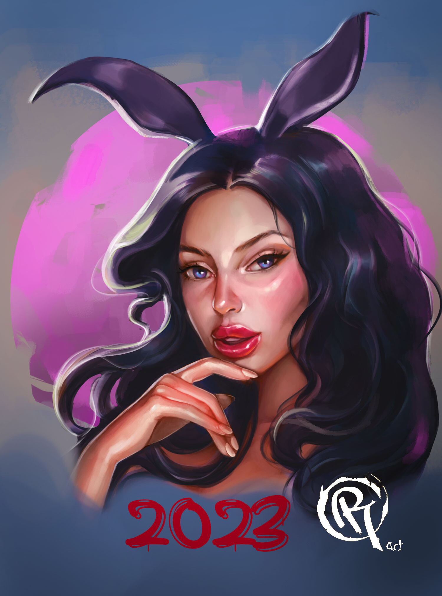 ArtStation Year of Black Rabbit self portrait