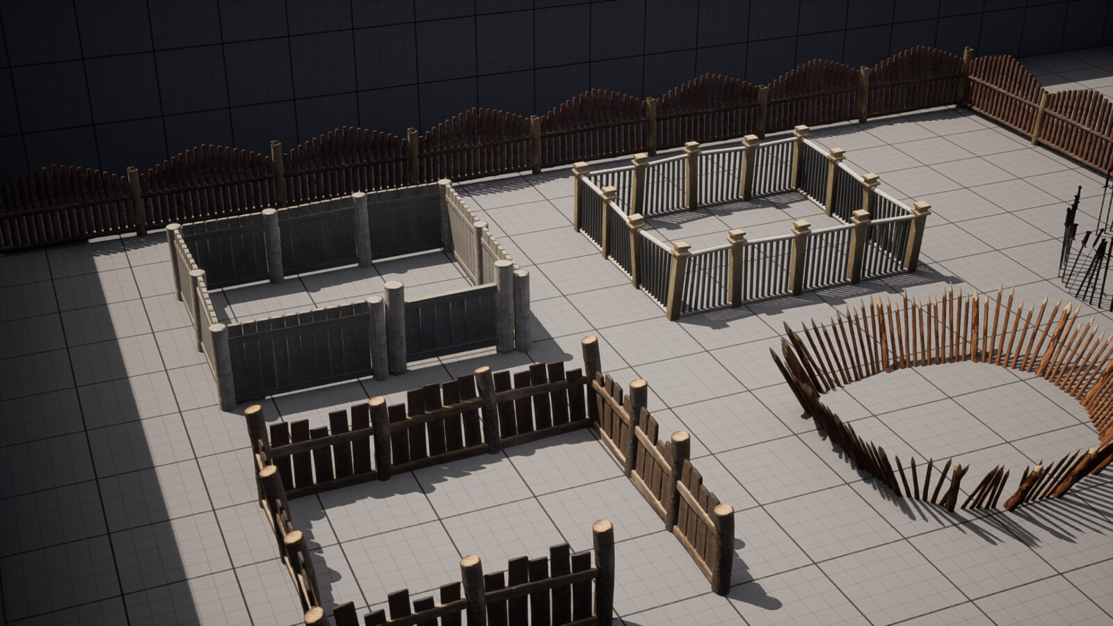 Examples in Unreal Engine using the fence tool