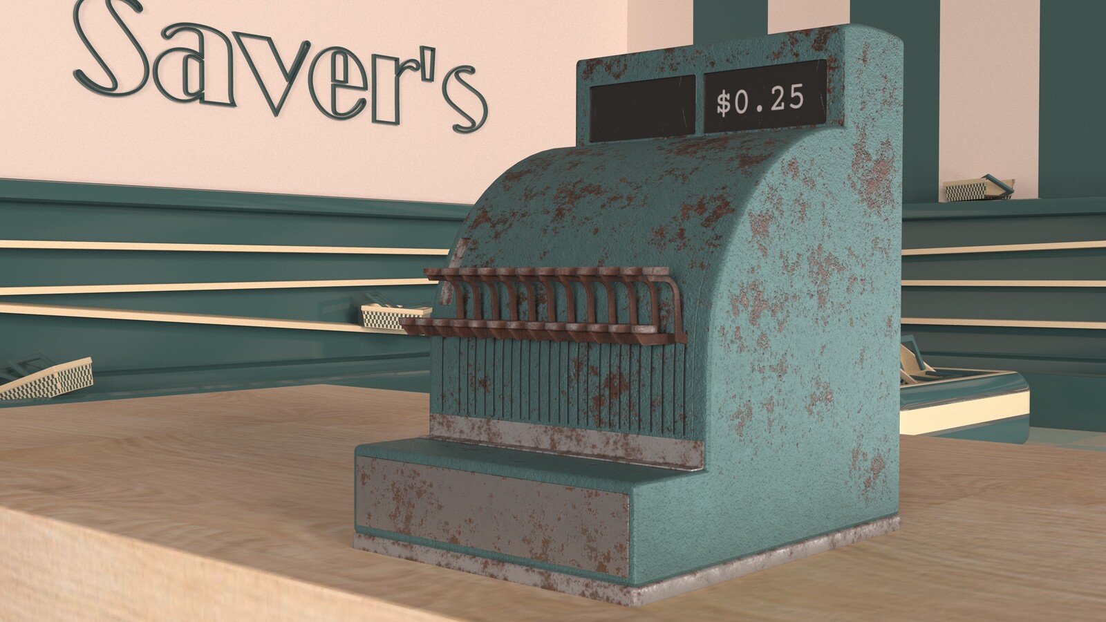 Textured 1946 Vintage National Cash Register