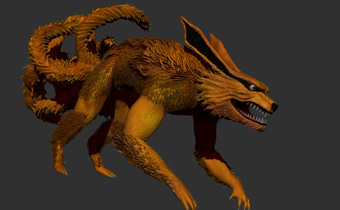 Artstation 3d organic model kurama