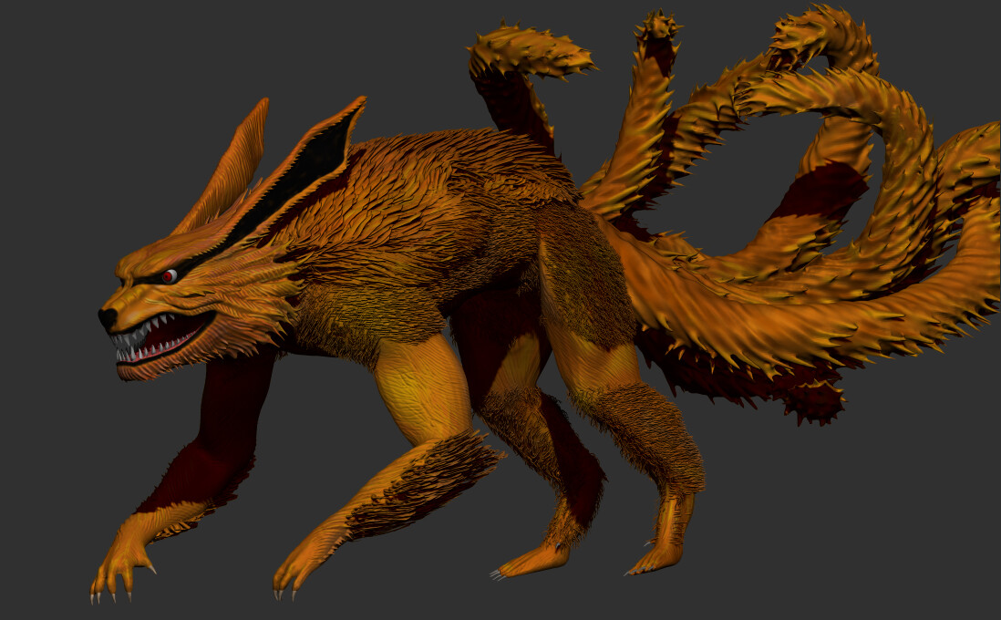 5 tails Kokuo personally modelled using Zbrush :)) : r/Naruto