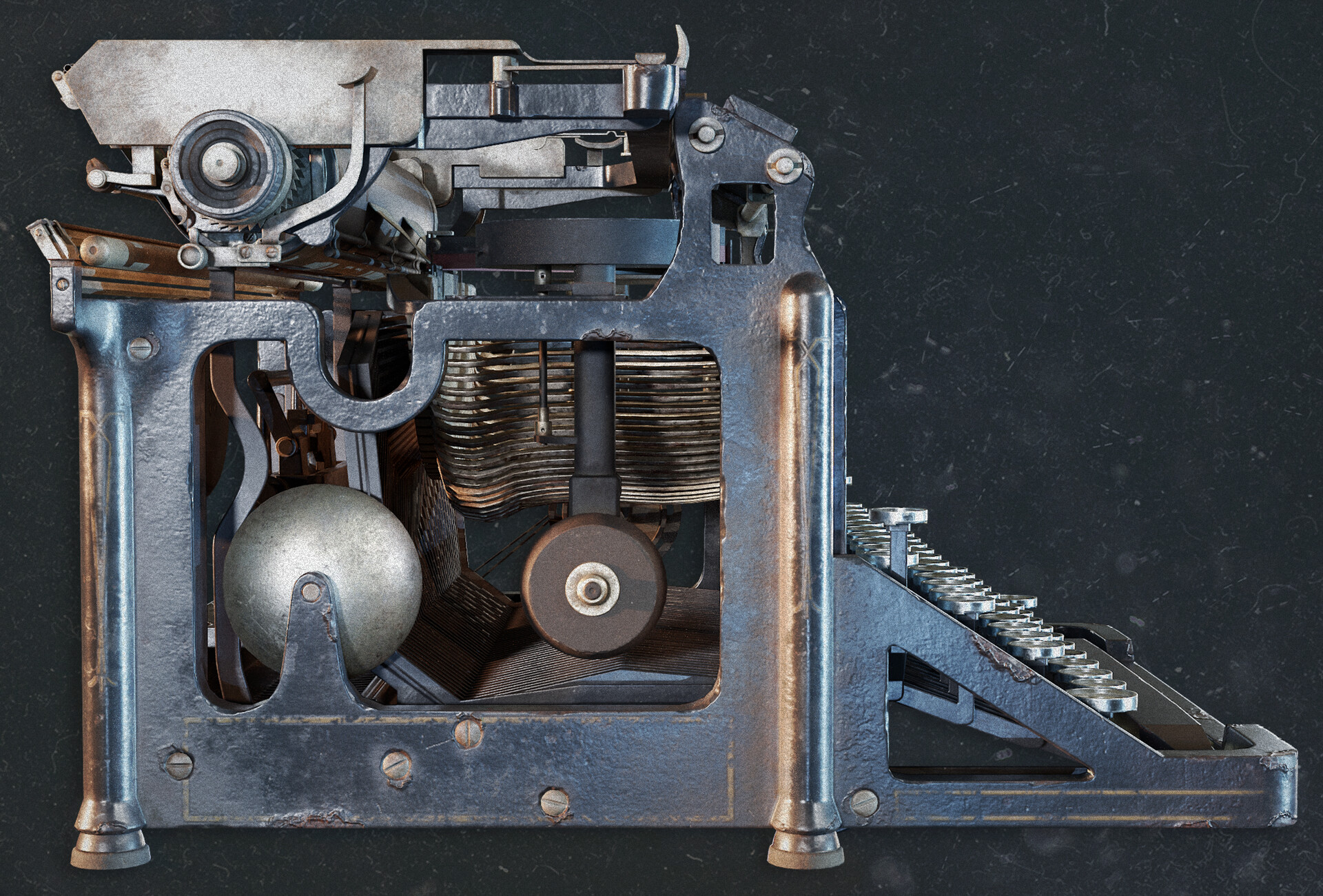 ArtStation - Antique Typewriter - How to Create Complex Props for Games and  Real-Time Rendering (Free Tutorial)