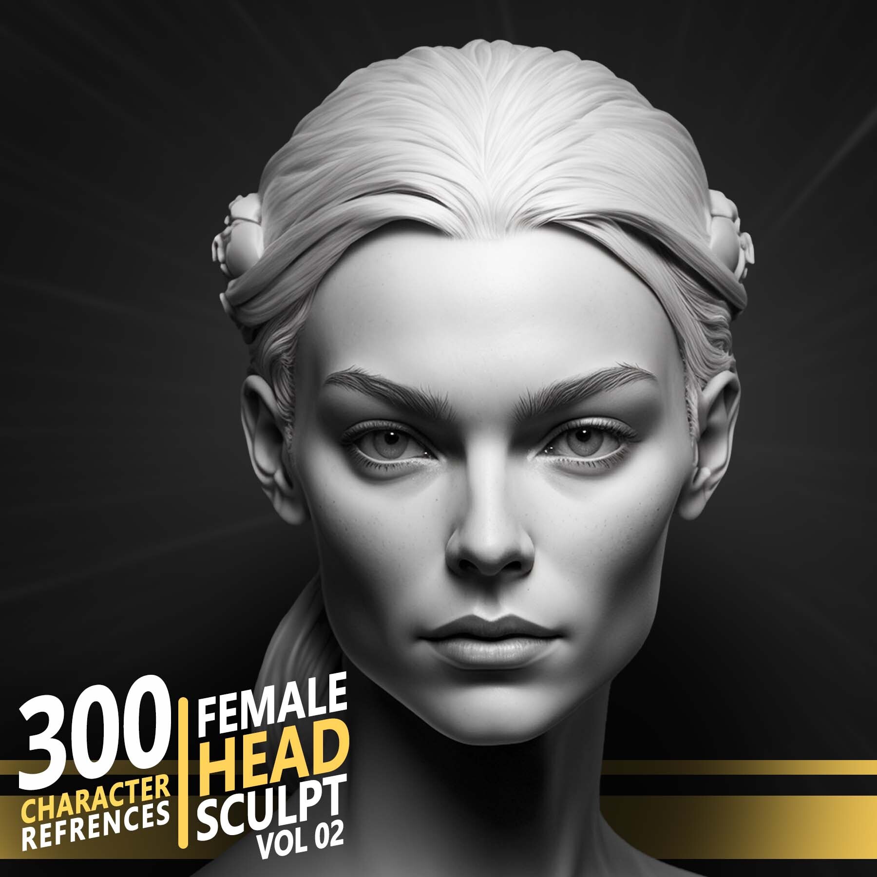 ArtStation 300 Female Head Sculpt VOL 02 Character references