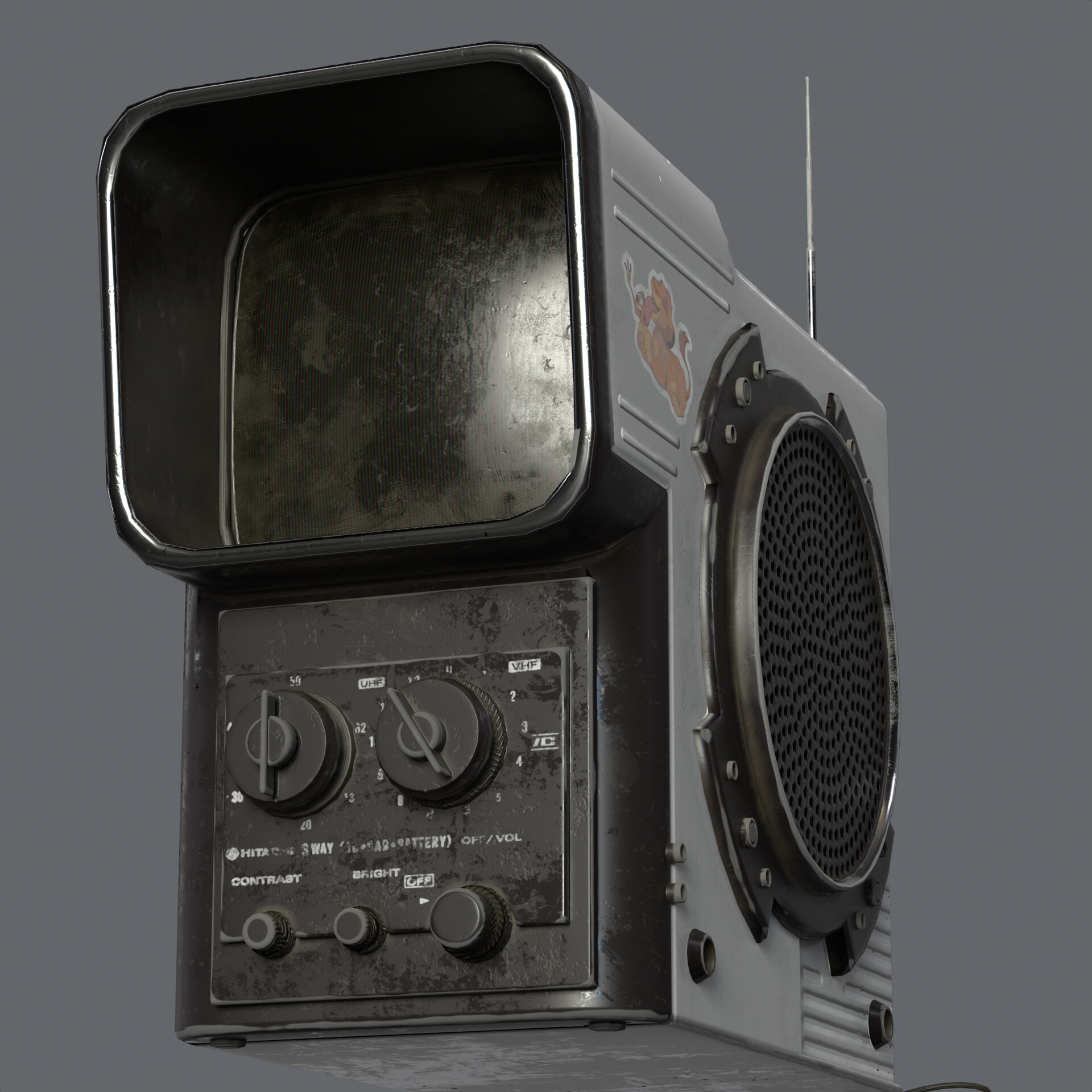 ArtStation - Vintage Hitachi TV 1980