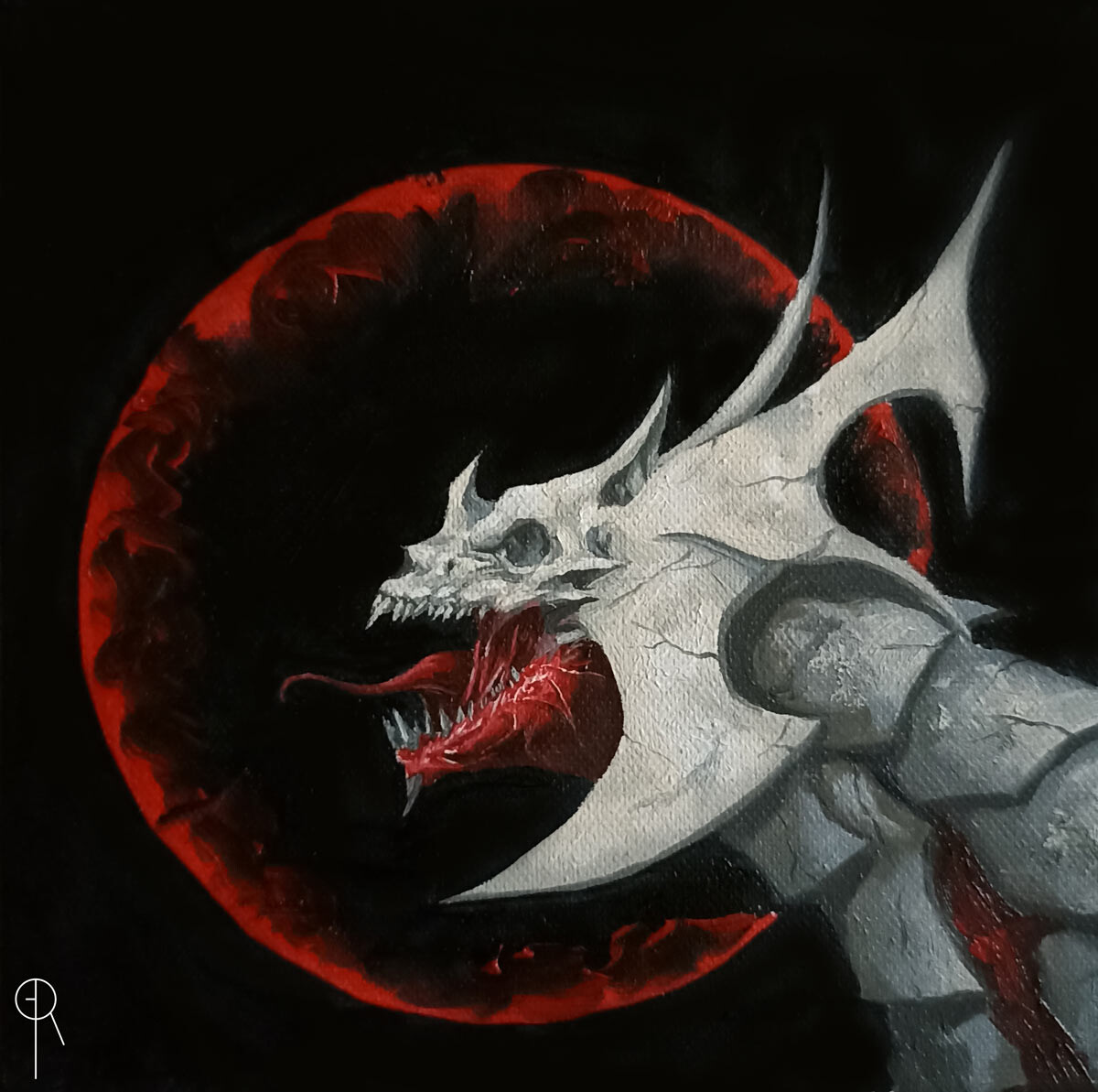 Phyrexian Dragon, Oil sketch