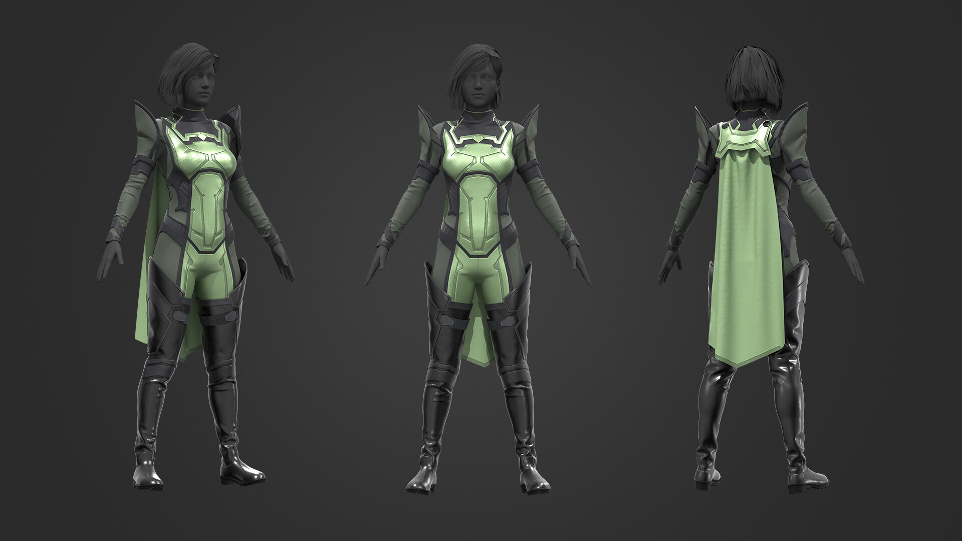 Sci-Fi Female Outfit #6 3D Model by abuvalove
