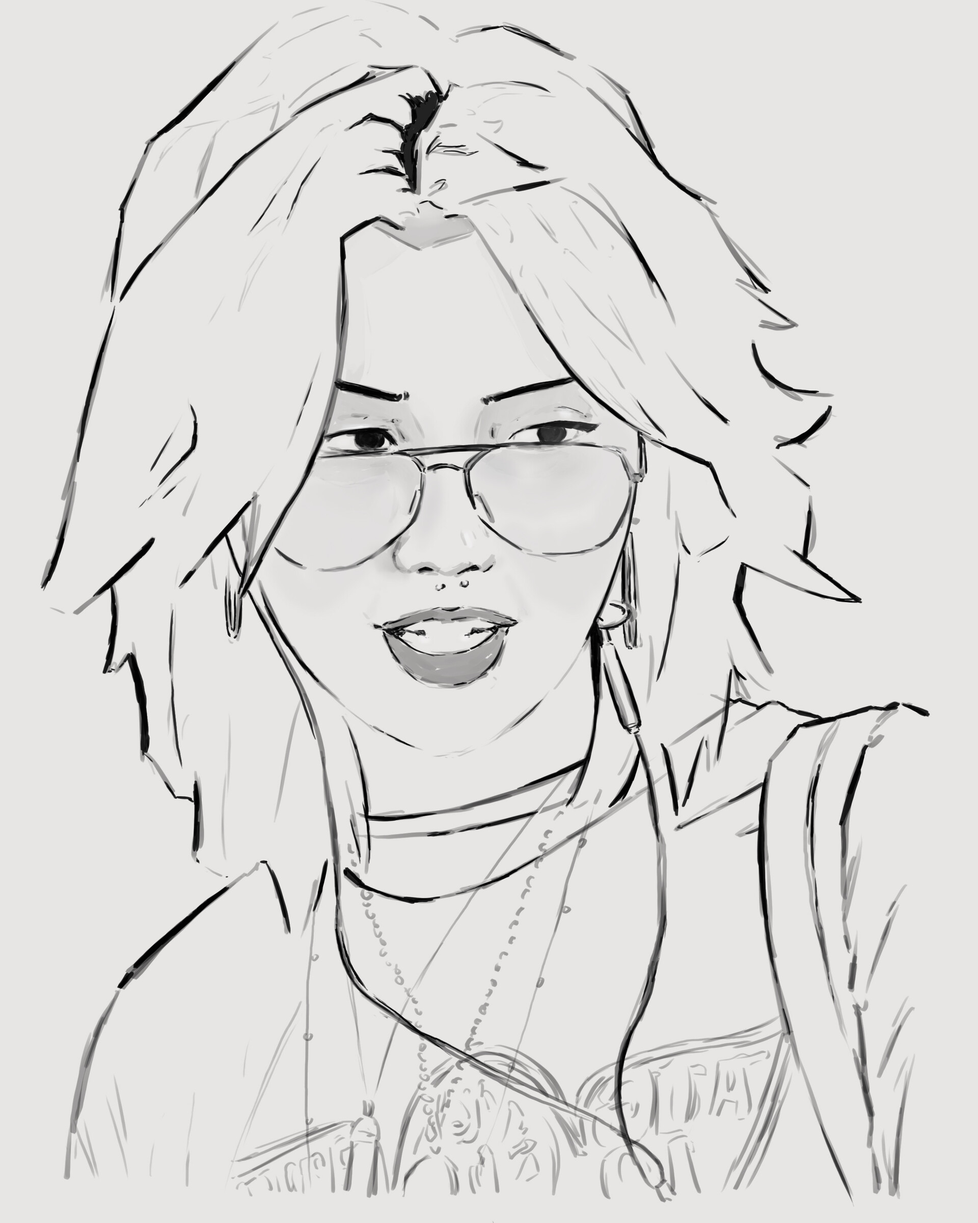 ArtStation Glasses Girl, Sketch