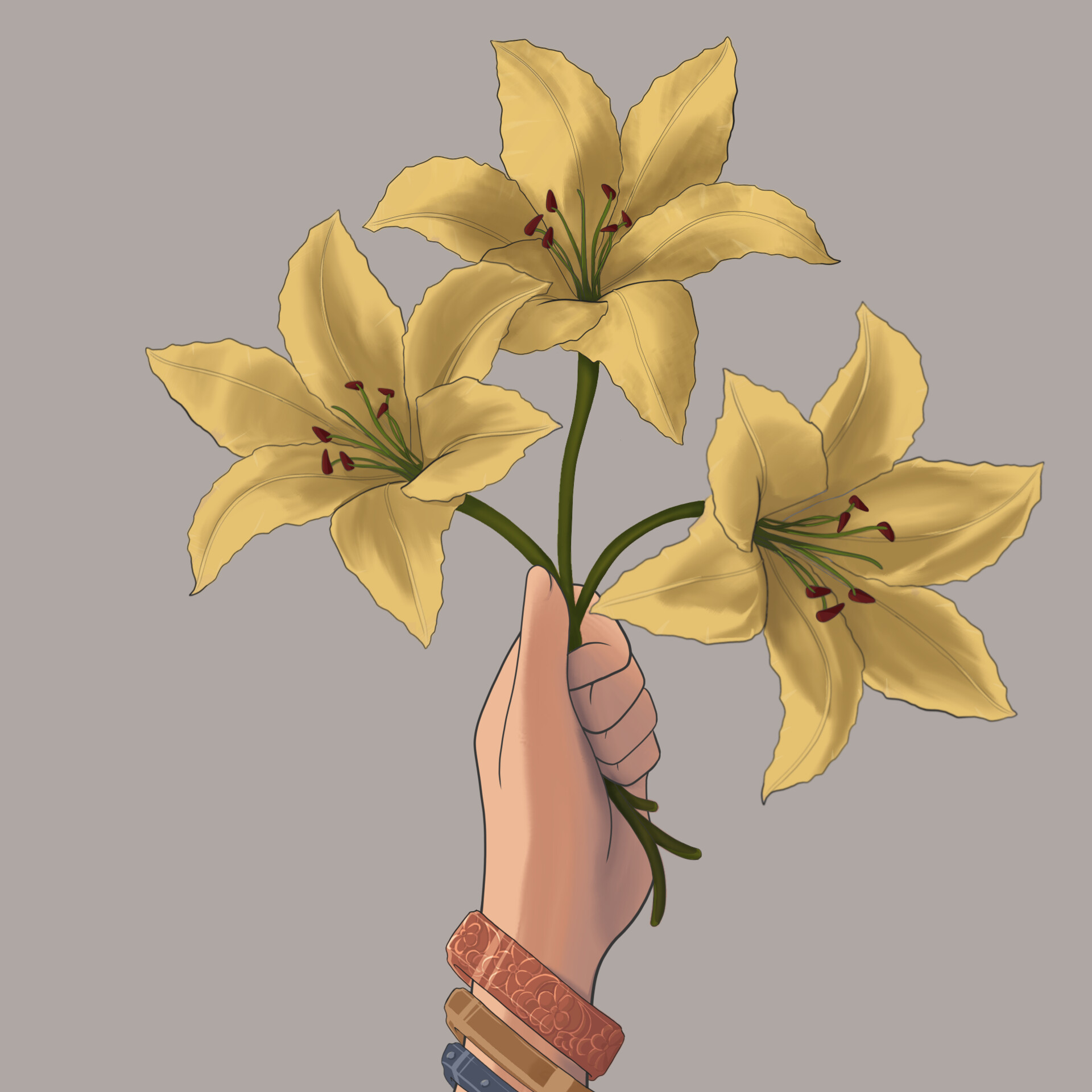ArtStation Aerith's Yellow Flowers