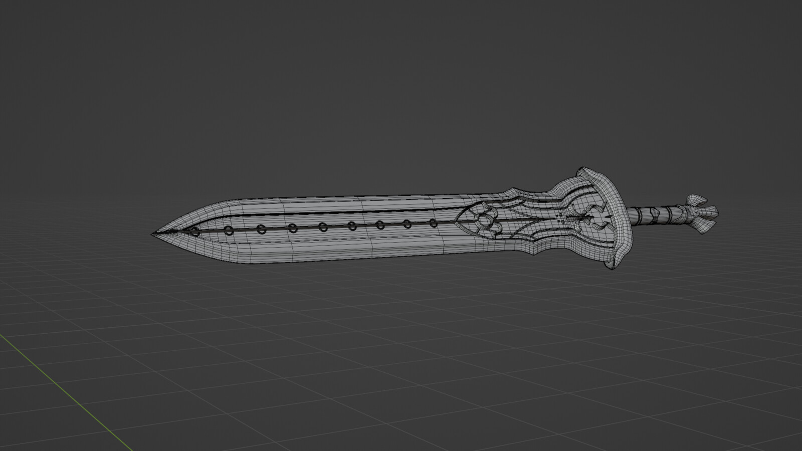 Mesh view of the whole sowrd